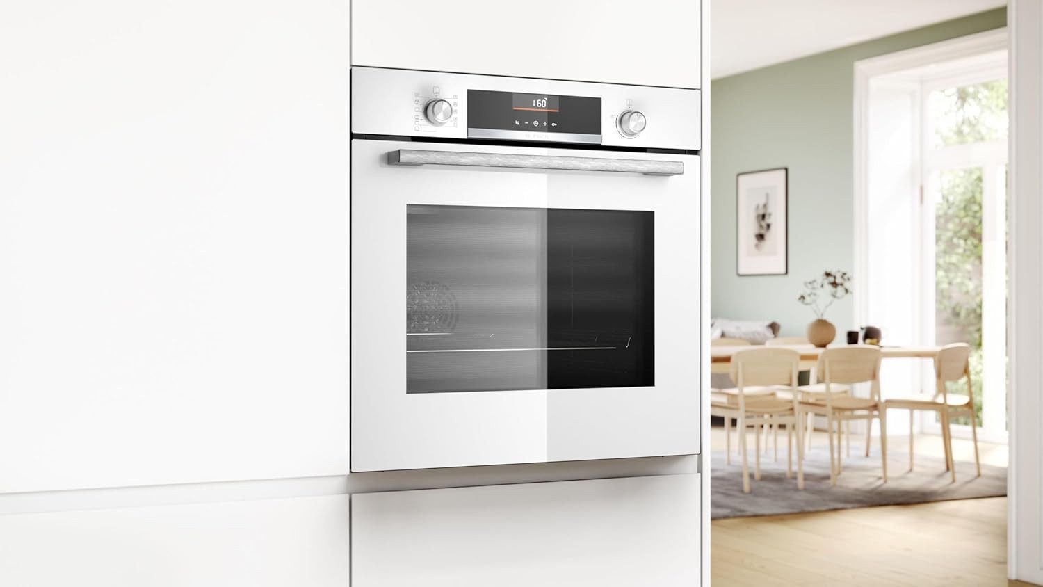 BOSCH Backofen HBG536EW4 Air Fry weiß Heißluft EcoClean Direct SoftOpen Versenkknebel, mit Nachrüstbar