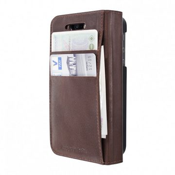 Artwizz Flip Case Wallet, Folio Etui mit Kartenfächern aus Rindsleder, Braun, iPhone SE (2016), iPhone 5S, iPhone 5