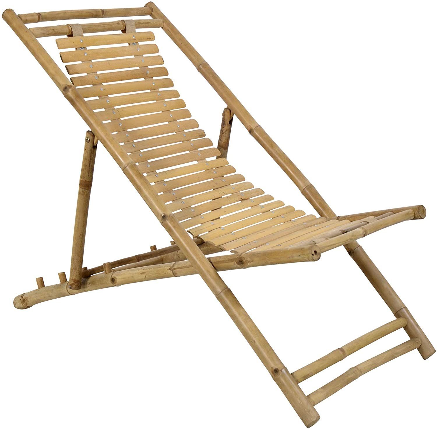 Gartenstuhl Strandstuhl Gartenstuhl Bambusholz Liegestuhl Gartenliege Campingliege