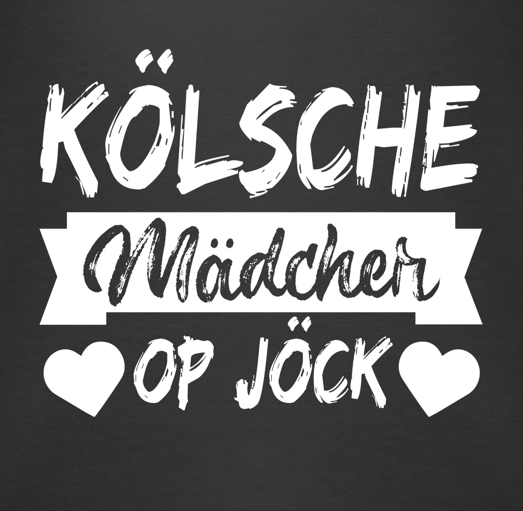 Karneval & Kölsche Schwarz - weiß Sprichwort op Shirtbody Mädcher Jöck 2 Fasching Shirtracer - Kölner