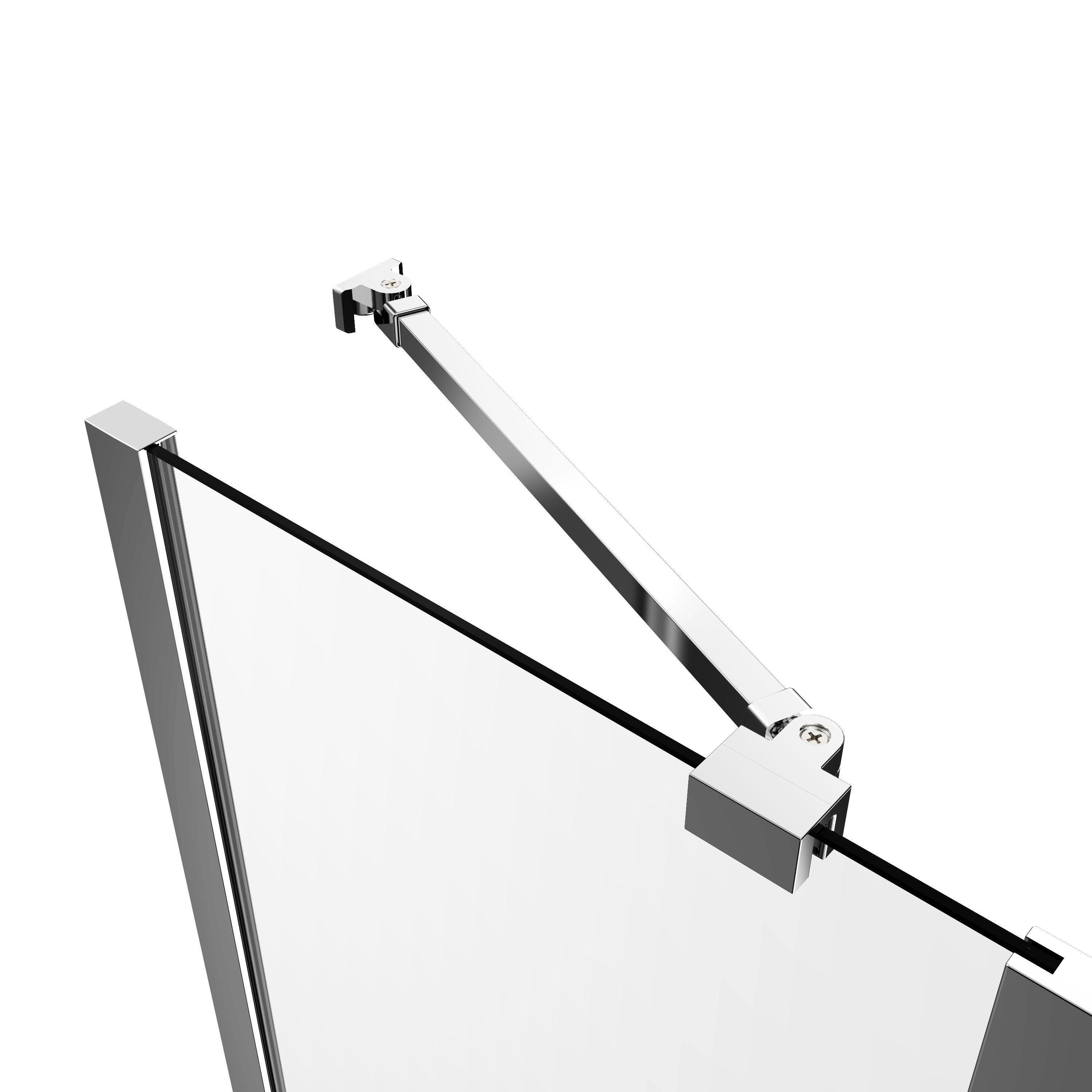 Boromal Duschwand-Stabilisationsstange Stabilisator Haltestange Stabilisierungsstange für Glaswand Walk In Edelstahl