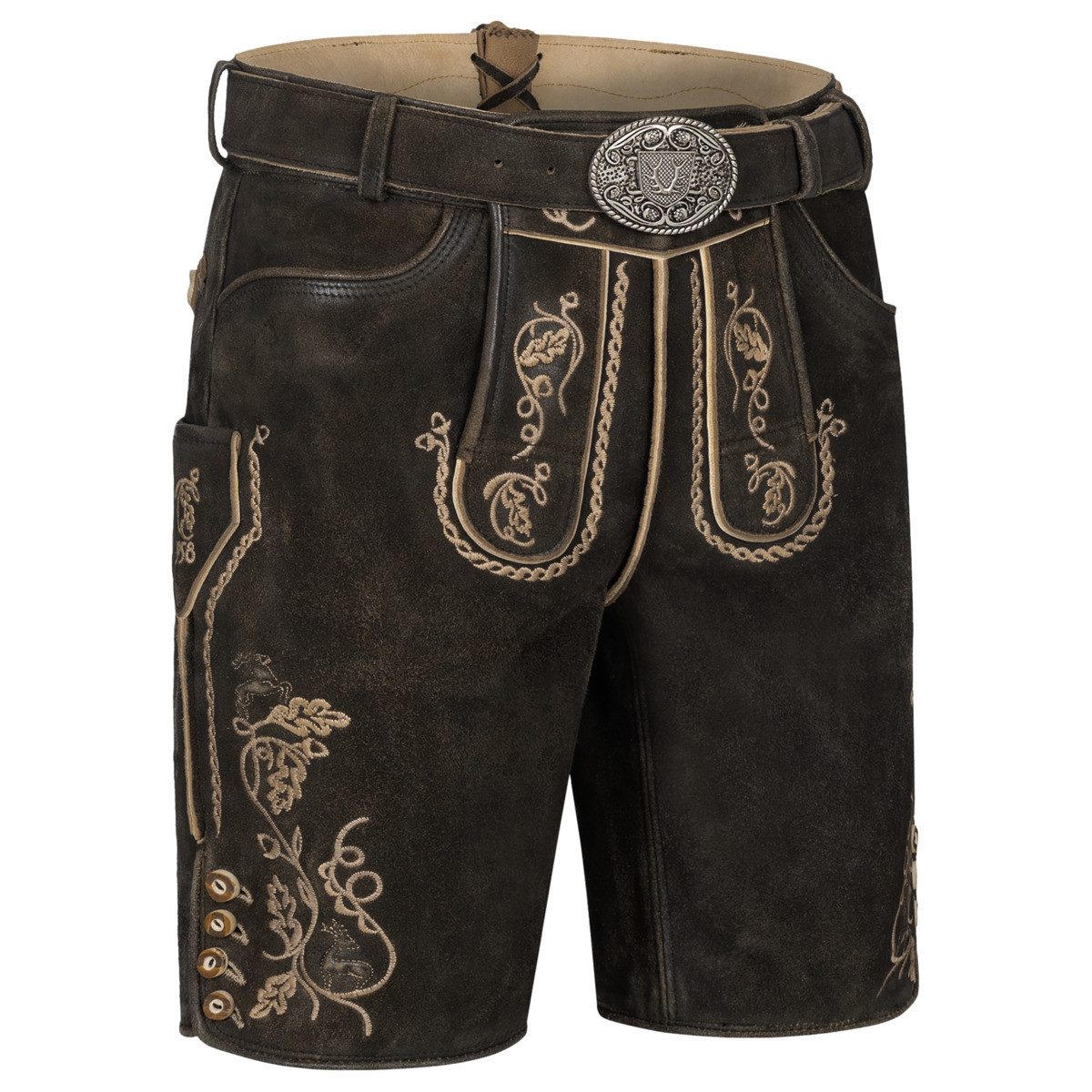 Krüger Trachtenlederhose Orlando Herren (1-tlg) Trachtenlederhose, Trachtenhose, Bayerische Lederhose, Oktoberfest