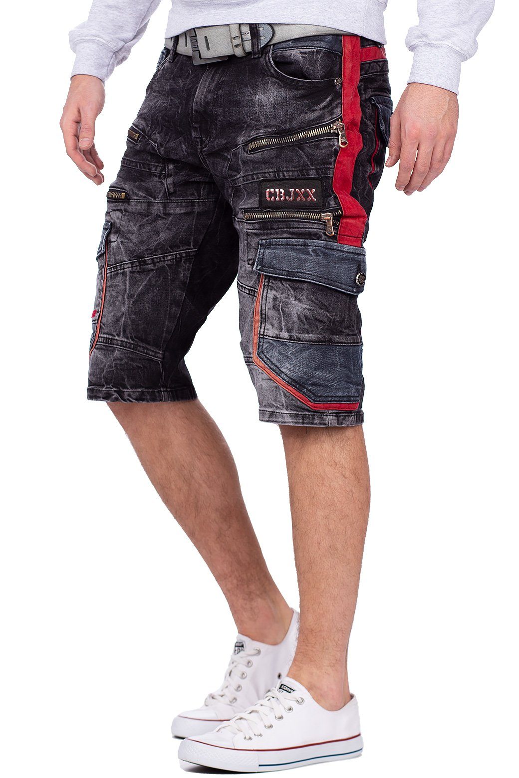 Baxx Kurze Style & Cargo Jeansshorts (1-tlg) Cipo Zippern Hose mit BA-CK224