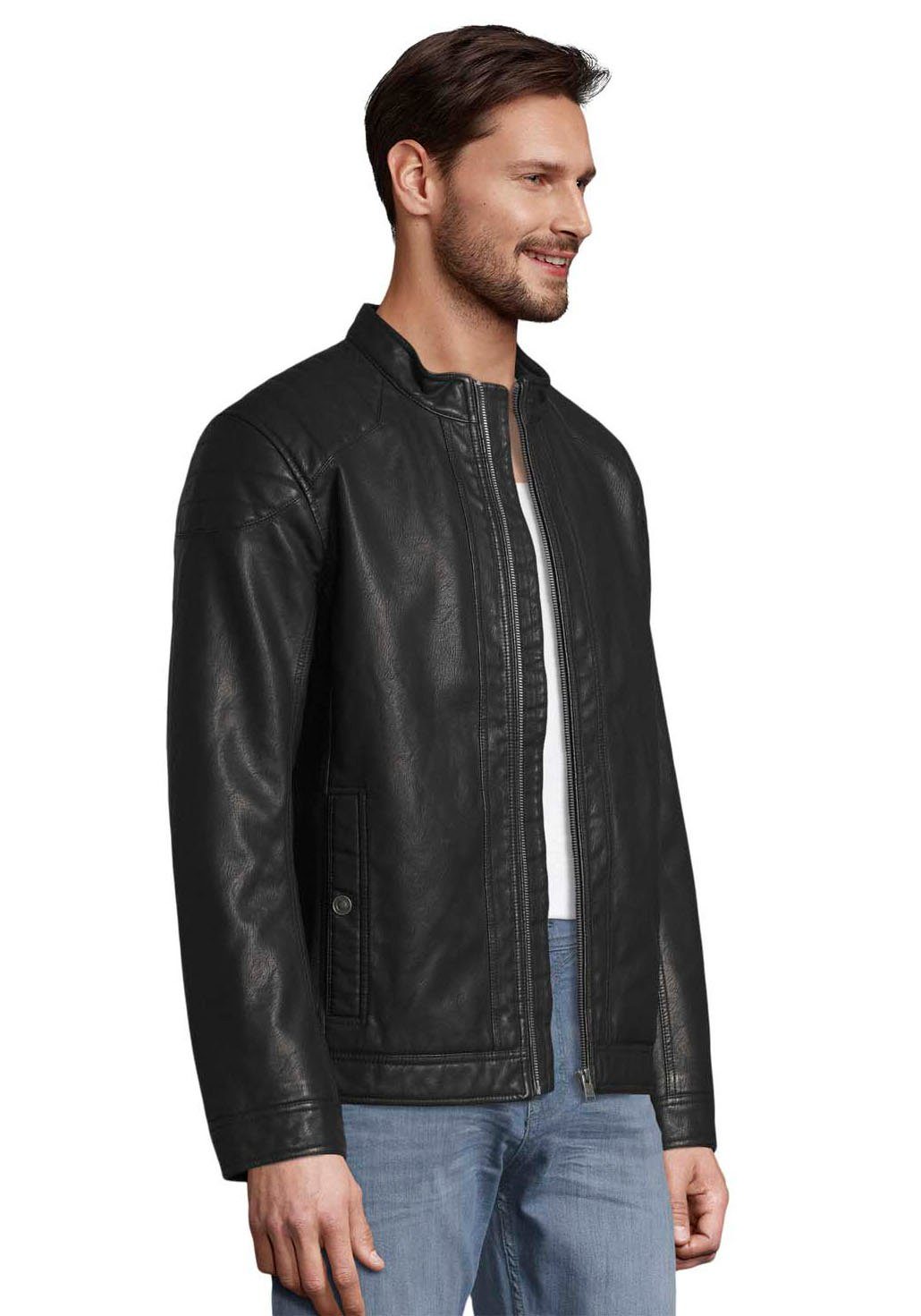 TOM TAILOR Lederimitatjacke mit Stehkragen