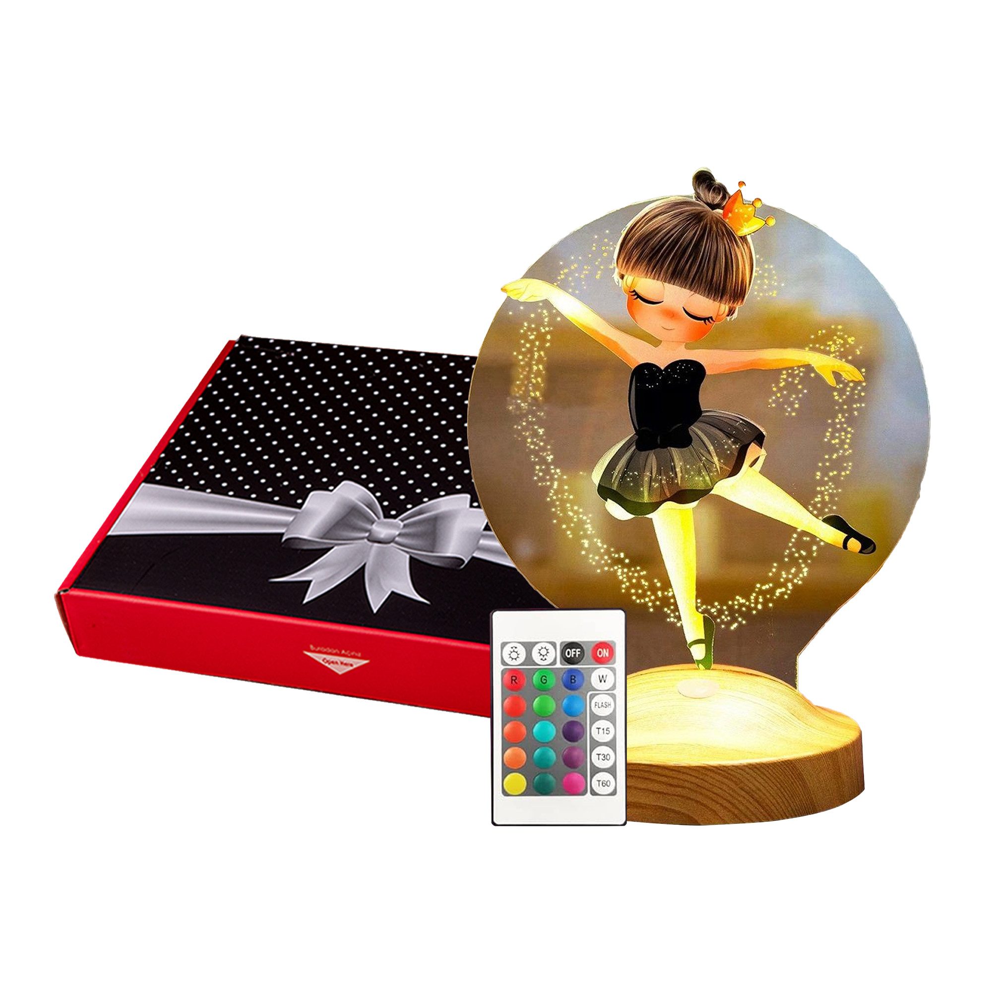Geschenkelampe LED Nachttischlampe Ballerina Nachtlicht 3D UV Druck Geburts günstig online kaufen