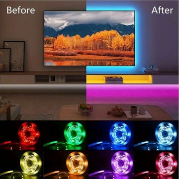 Gontence LED Stripe Bluetooth-Lichtleiste DIY-Lichtleiste,RGB-Licht-LED,mit Fernbedienung