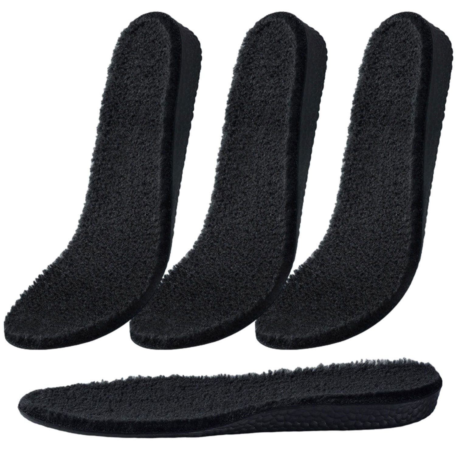 Refttenw Einlegesohlen 2 Paar Winter Warm Plüsch Erhöhte Schuheinlagen Höhe 1.5cm/2.5cm/3.5cm, Größen 35-44