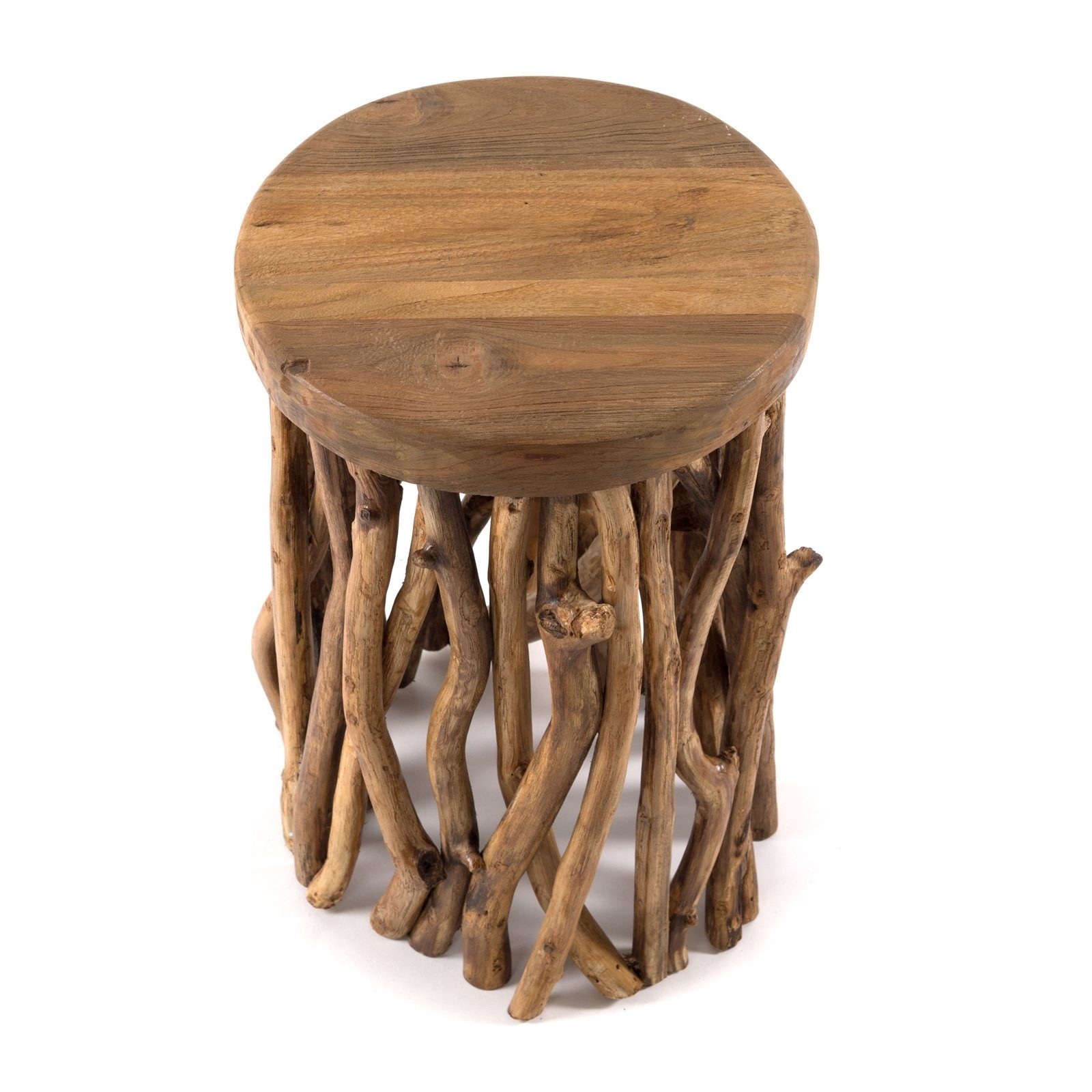 DESIGN DELIGHTS Beistelltisch BEISTELLTISCH "WOODS", Altholz massiv, Äste Couchtisch, Holzhocker