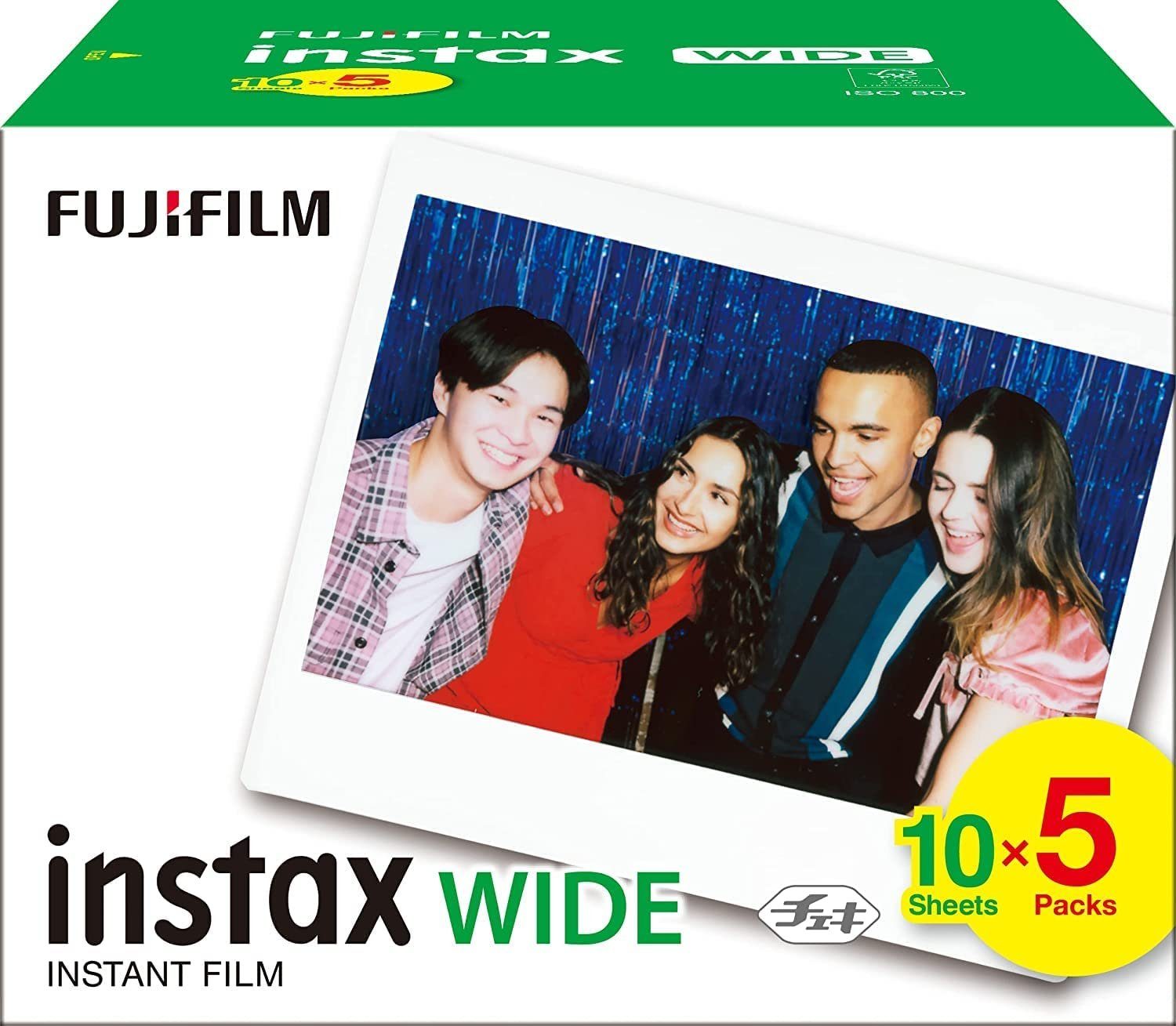FUJIFILM Pack Sofortbildkamera WIDE Filme 50 Weiß instax Fotos Sofortbildfilme