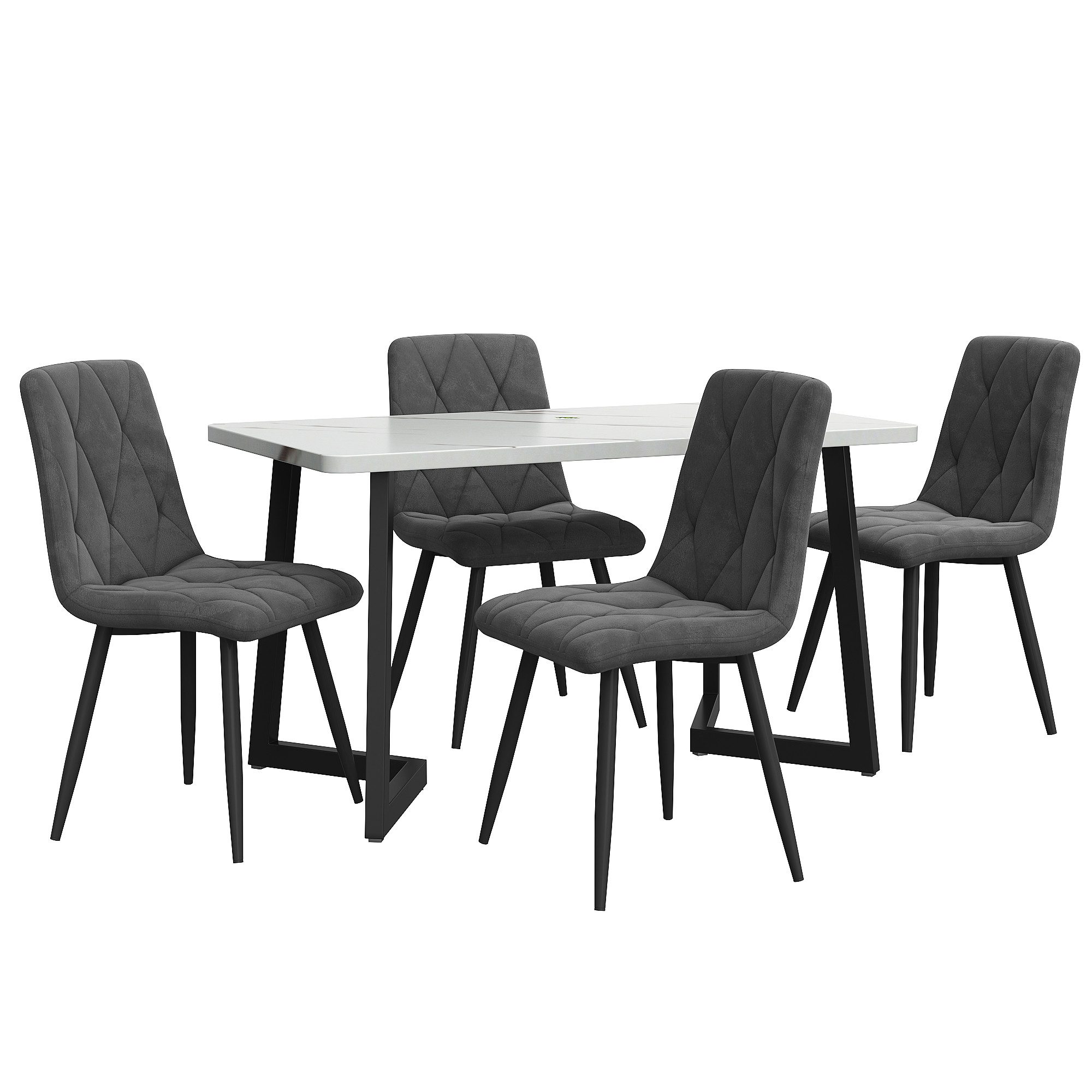 i@home Essgruppe 117×68cm Esstisch mit 4 Stühlen, (Rechteckiger Esstisch Mo günstig online kaufen