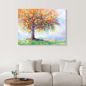Posterlounge Acrylglasbild Leon Devenice, Farbenfroher Baum des Lebens, Wohnzimmer Modern Malerei