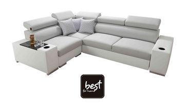 Best for Home Ecksofa PETE II: Schlaffunktion & Bettkasten für das Moderne Wohnzimmer