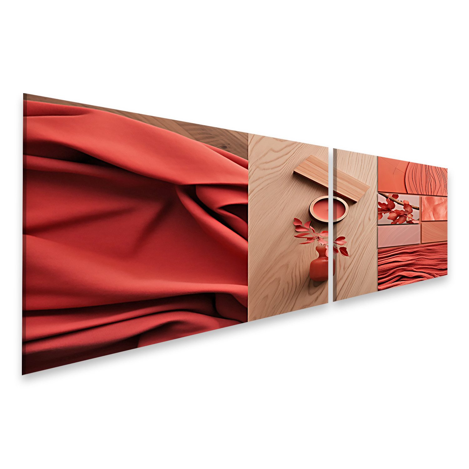 Leinwandbild Innenraumdesign, Stimmungstafeln, Farbschemata & Materialwand-Komposit