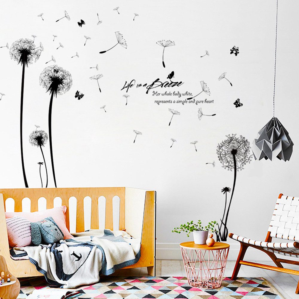 Coonoor Wandtattoo Wandtattoo Pusteblume, Wandsticker Wohnzimmer Pflanzen Blumen (1 St)