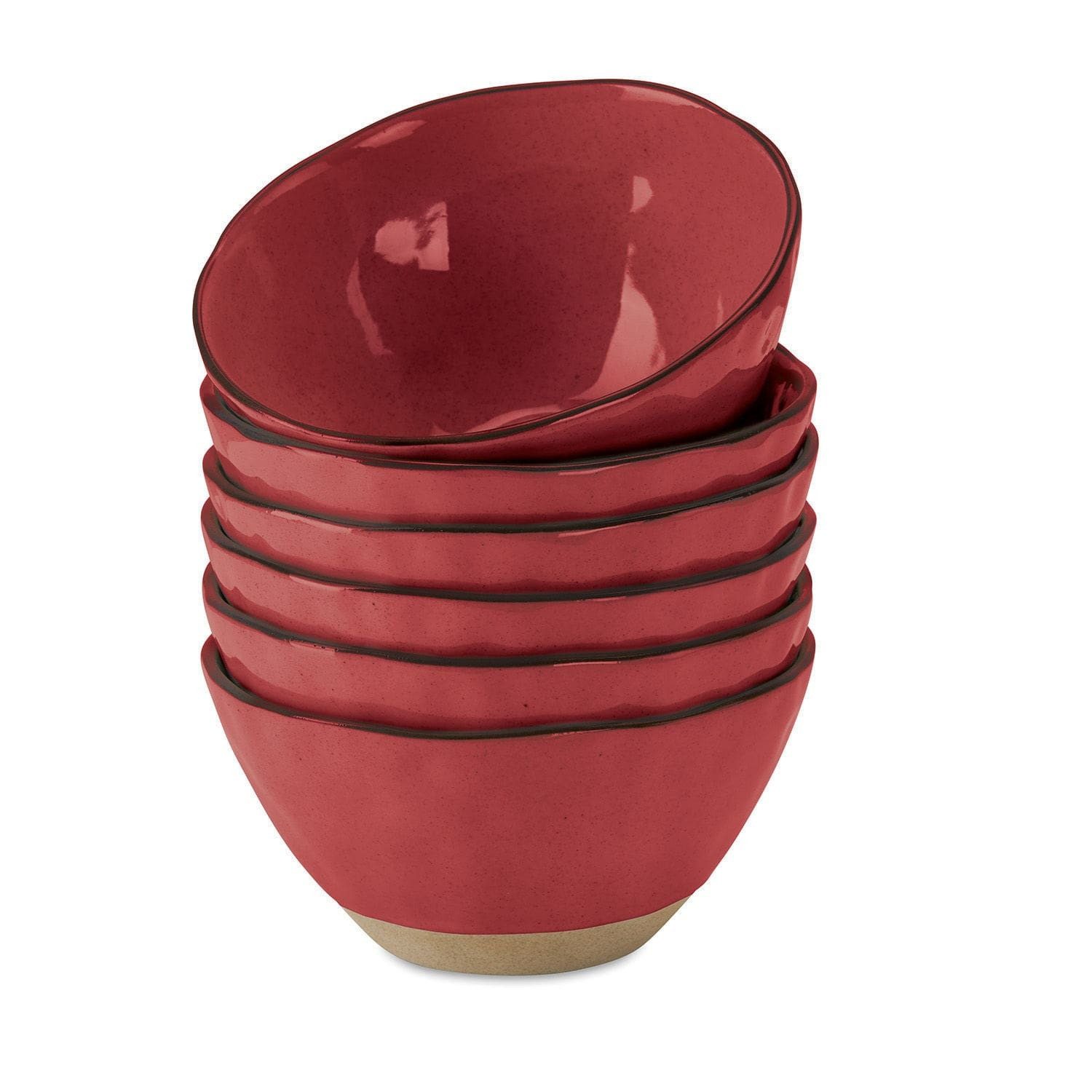 Mirabeau Geschirr-Set Schüssel 6er Set Biarré rot, Steinzeug