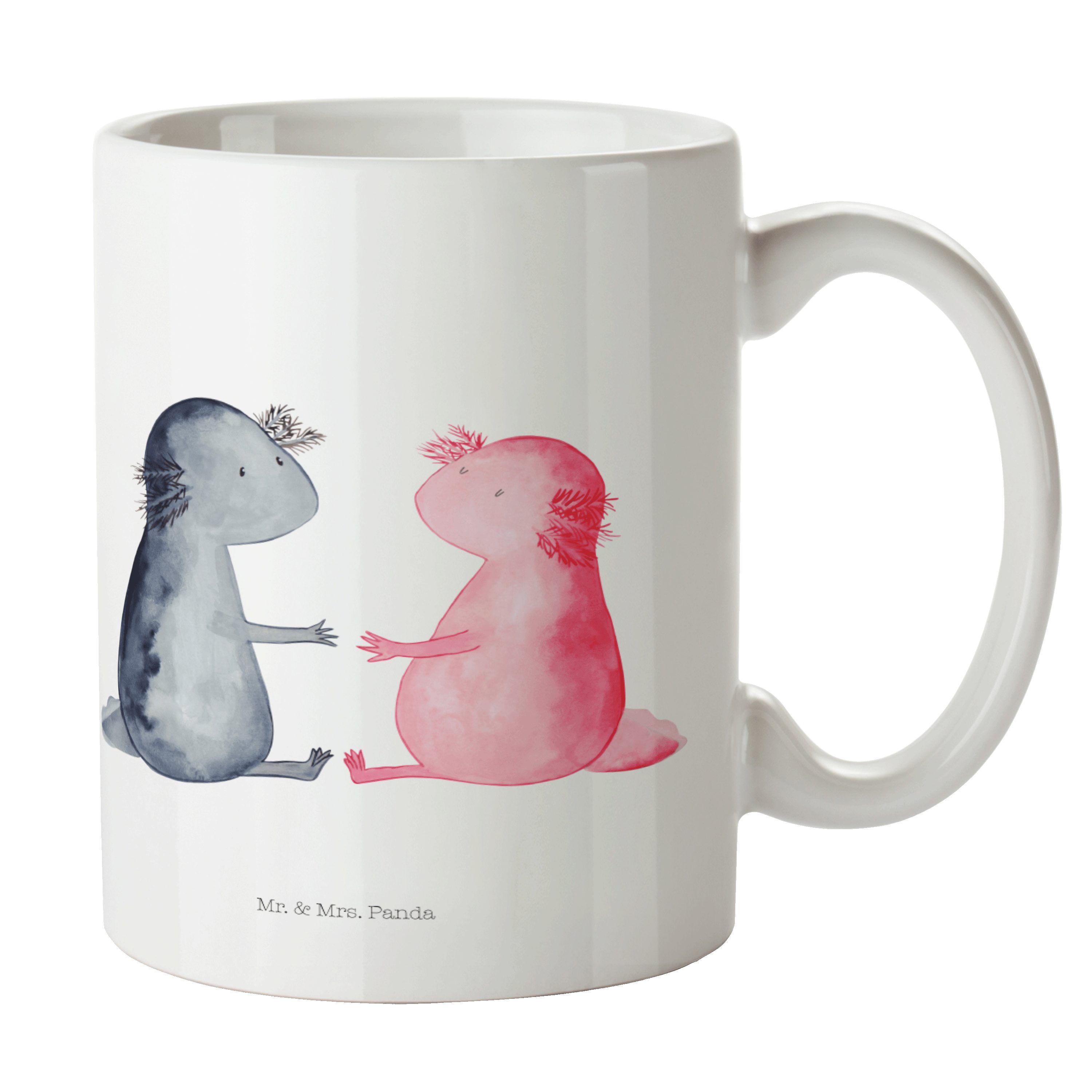 - Tasse Keramik Motive, Mr. Valentinstag, Weiß Geschenk, & Mrs. - Tasse Axolotl Panda Liebe Teetasse,