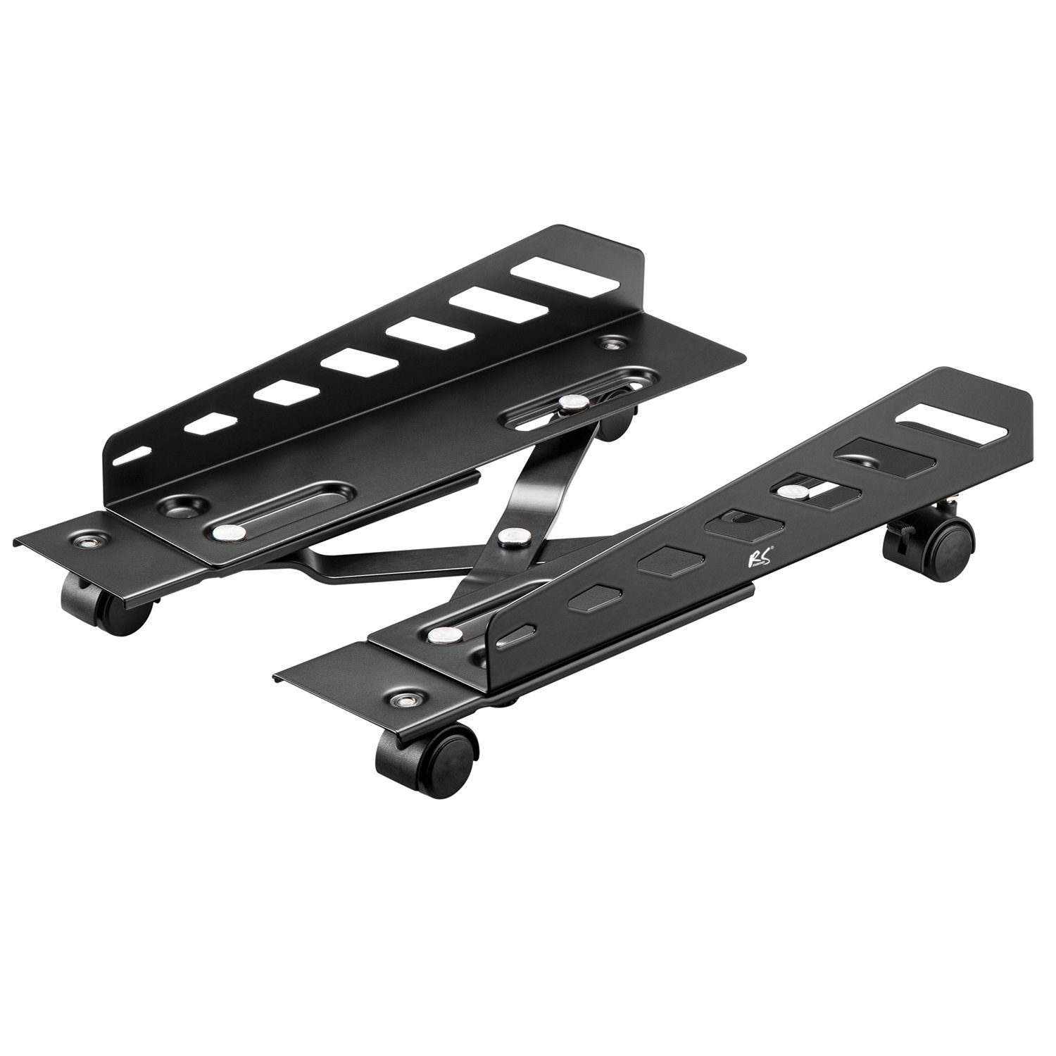 NanoRS Bürowagen RS480 mobiler CPU-Ständer mit 4 Rollen bis 25 kg, mit Feststellbremsen, Stahlkonstruktion für Büro & Gaming PC, Rollwagen 160–300 mm