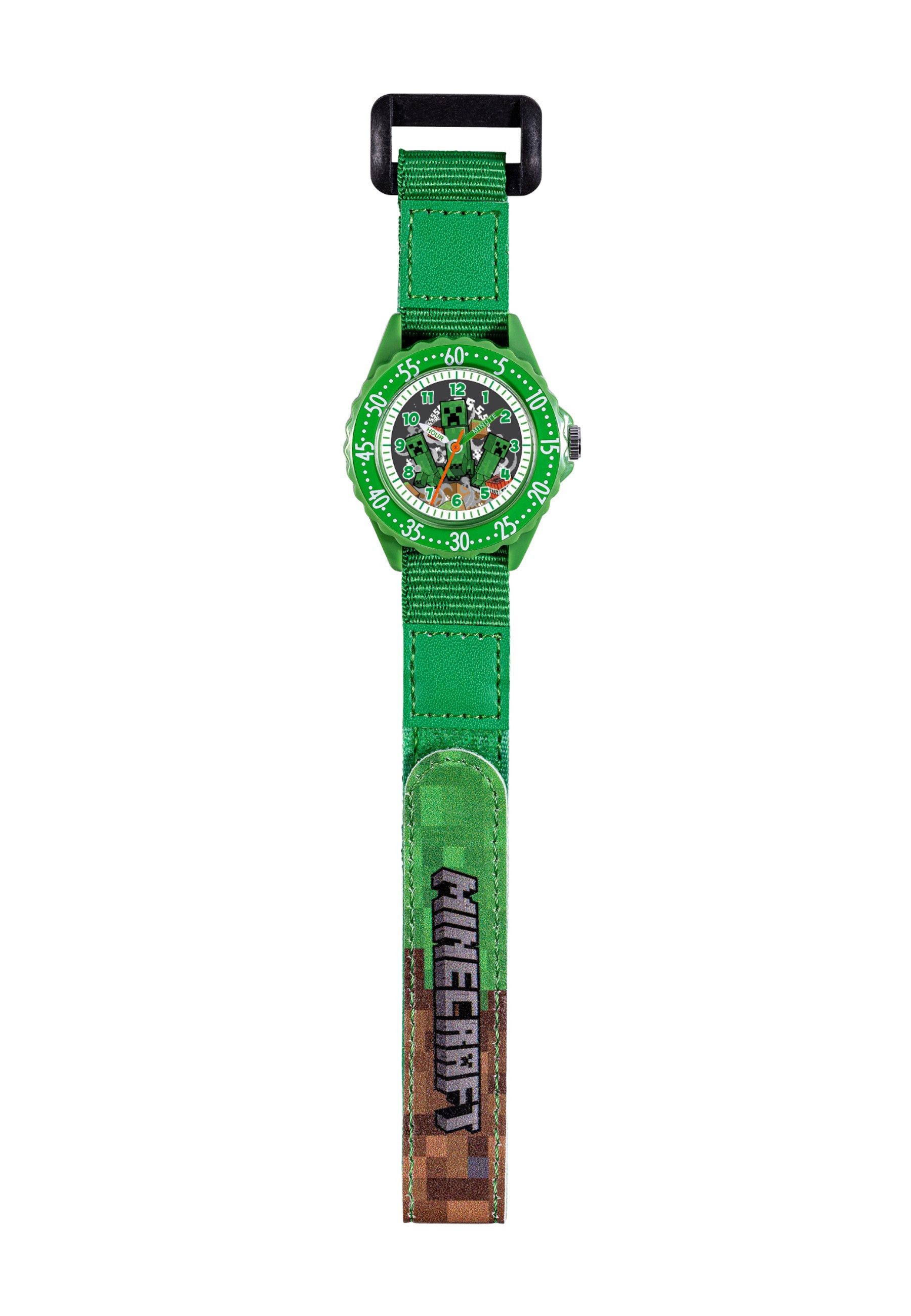 Disney Armband Minecraft "Zeit-Lehrer" Uhr mit Stoffarmband (Set)