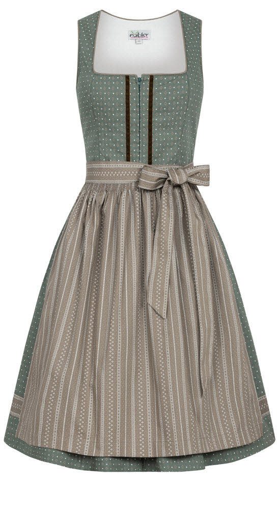 Nübler Trachtenkleid Midi Dirndl Franzi in Salbei von Nübler günstig online kaufen
