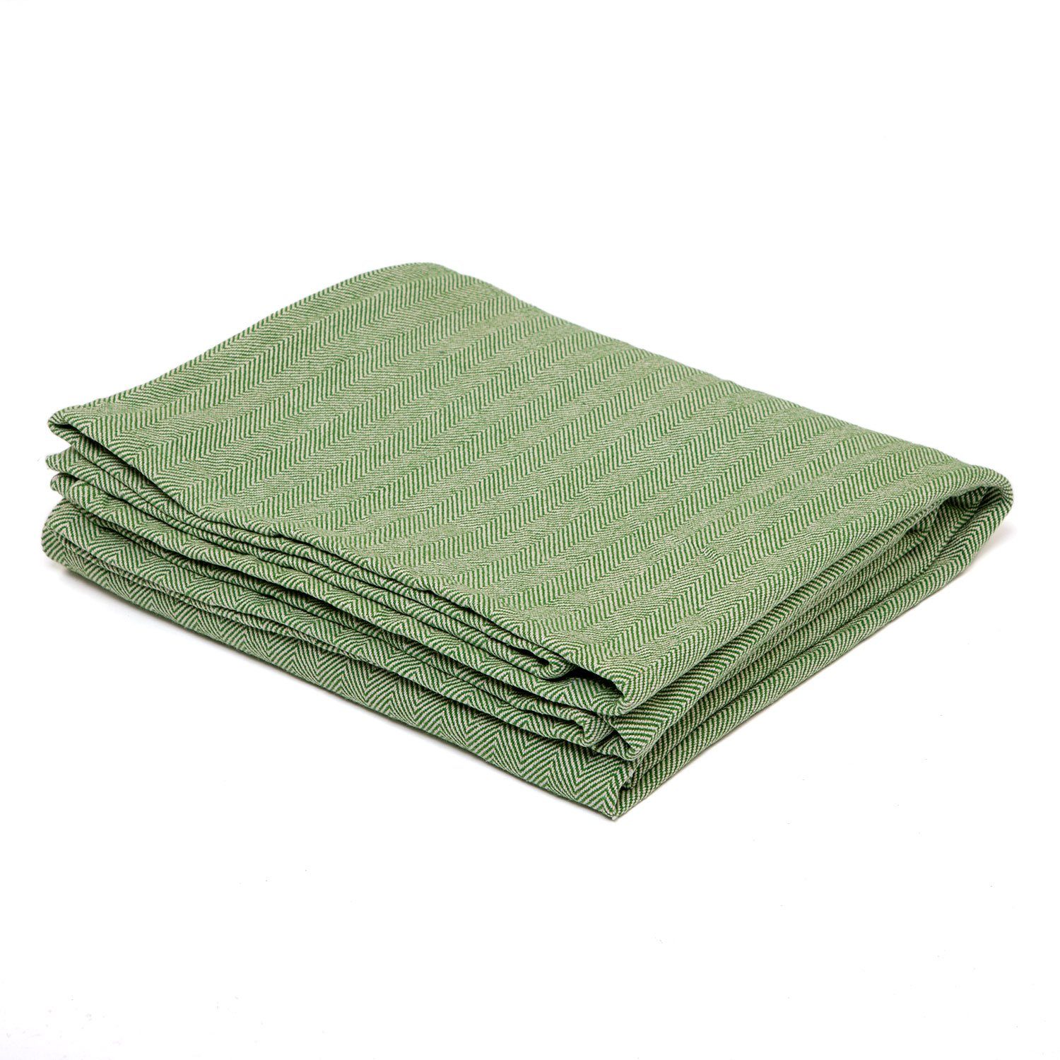 Wohndecke NIDRA Baumwolldecke für Yoga, Fischgrätmuster natur/olivgrün, bodhi natur-olivgrün