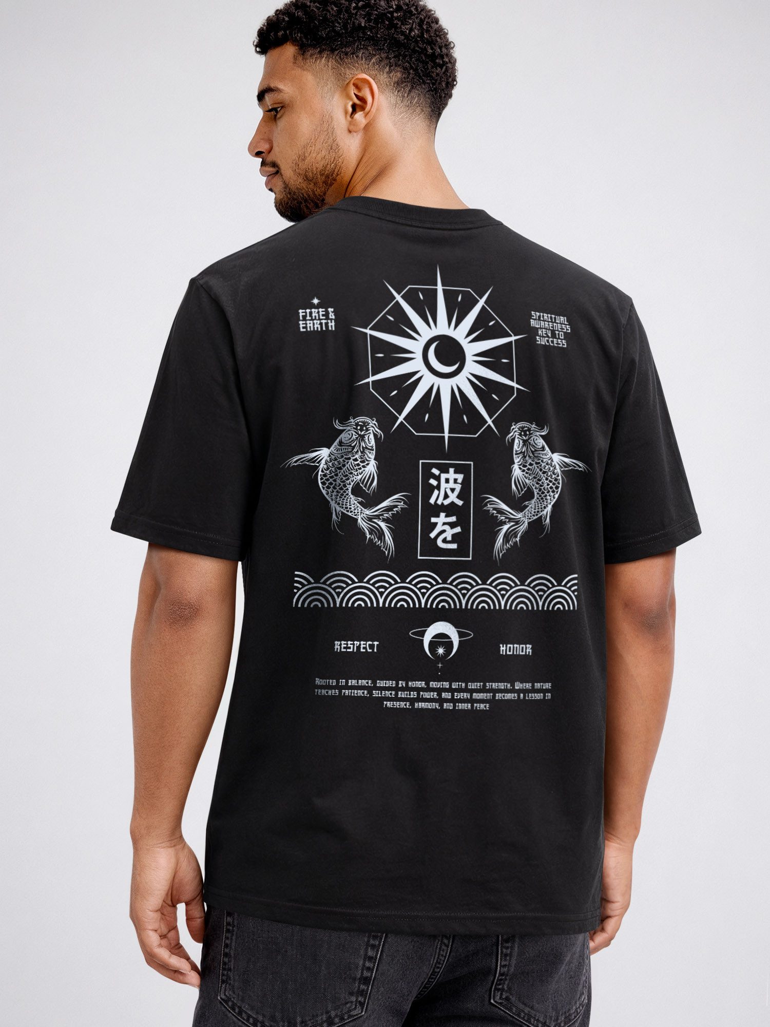Neverless Oversize-Shirt Herren T-Shirt - Spiritual Awareness - Oversized Relaxed Fit Sommer mit Print