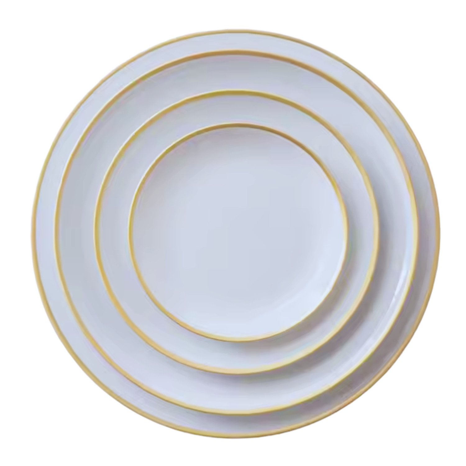 Speiseteller Fine Bone China Weiß mit Goldrand, 43% Knochenasche