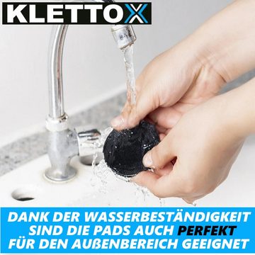 Klettband KLETTOX Klettpads Klettverschluss Klettband Klettpunkte, MAVURA, Klett selbstklebend schwarz [6er Set]