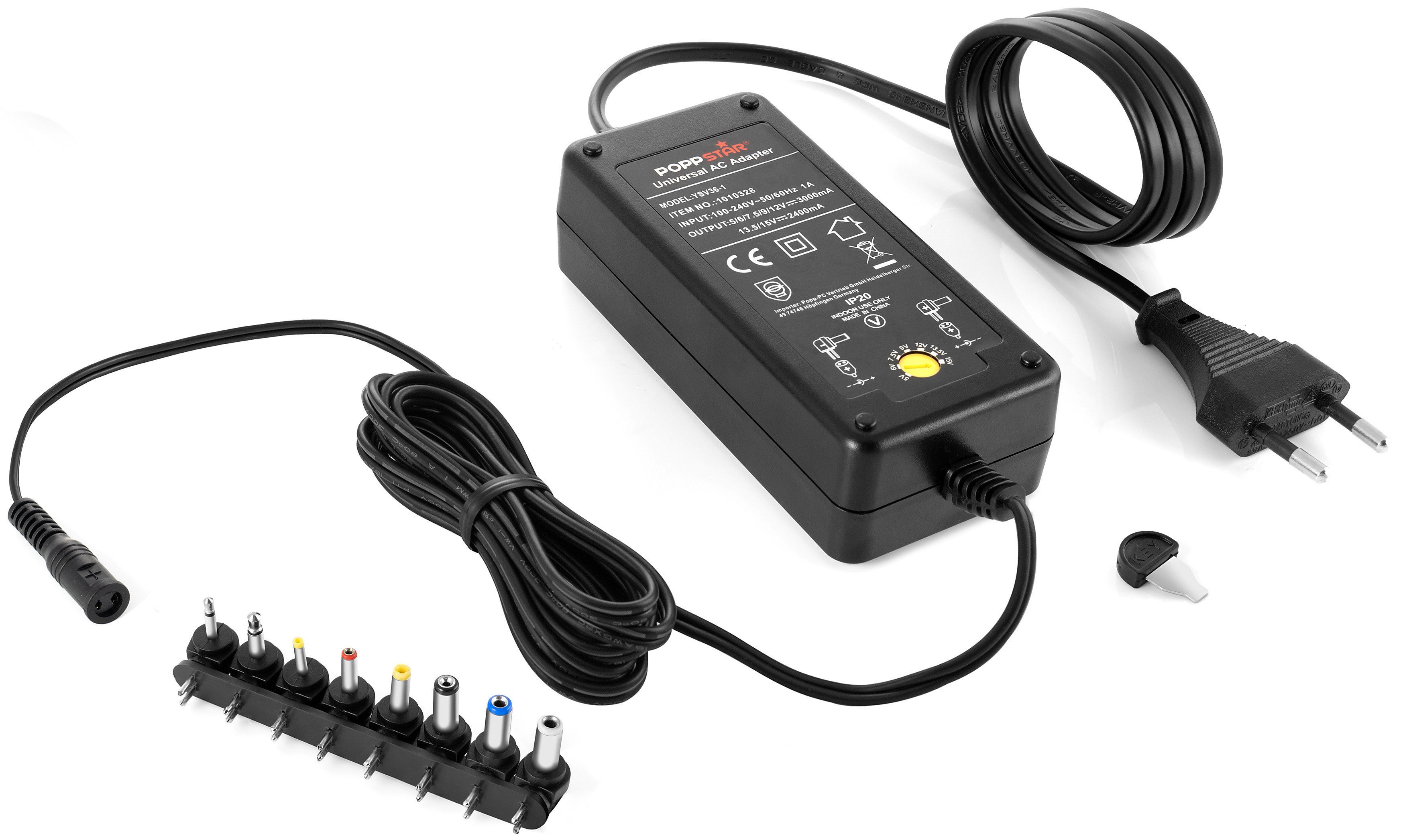 Schaltnetzteil (5V 6V 7,5V 9V 12V bei 3A) (13,5V 15V bei 2,4A) Universal-Netzteil