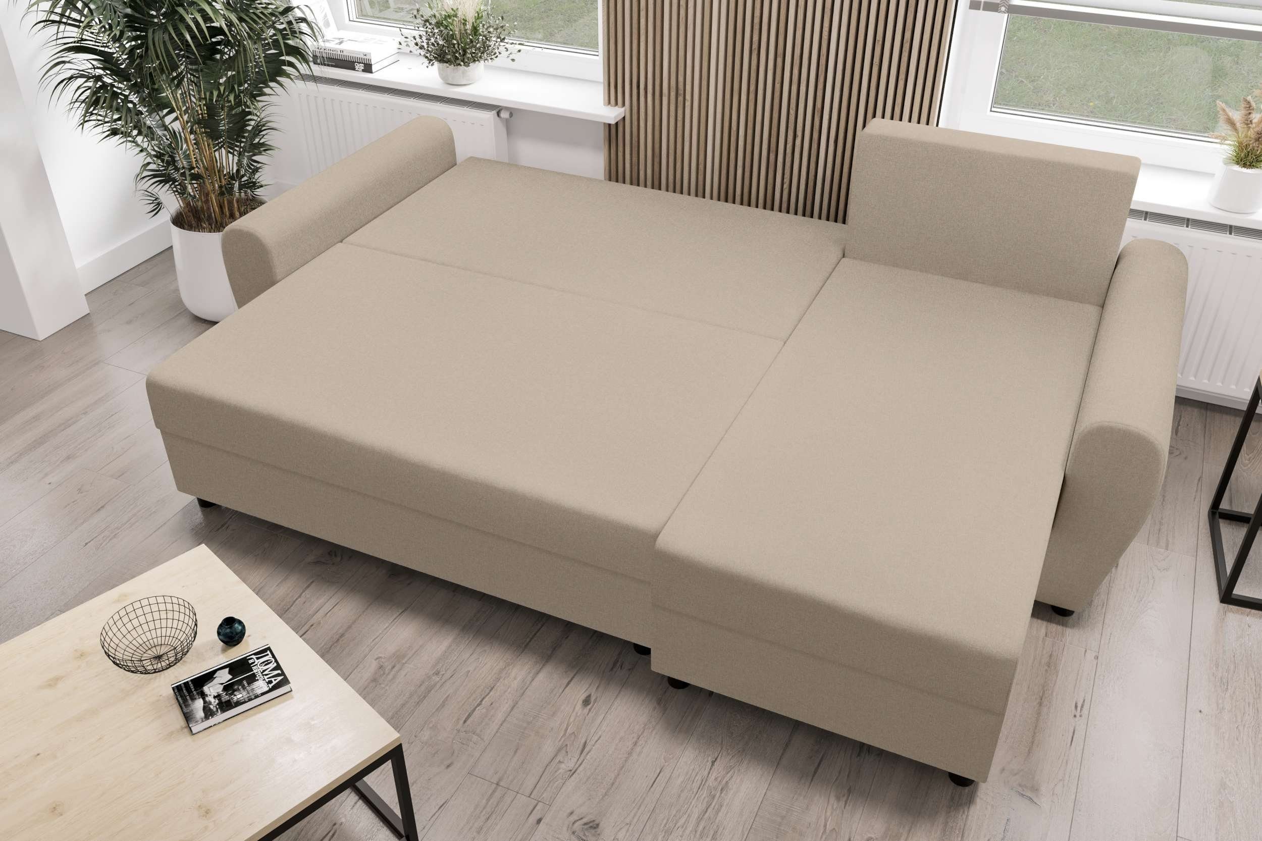 Sitzkomfort, mit Stylefy Sofa, Bettfunktion, mit Modern L-Form, Design Melina, Bettkasten, Eckcouch, Ecksofa