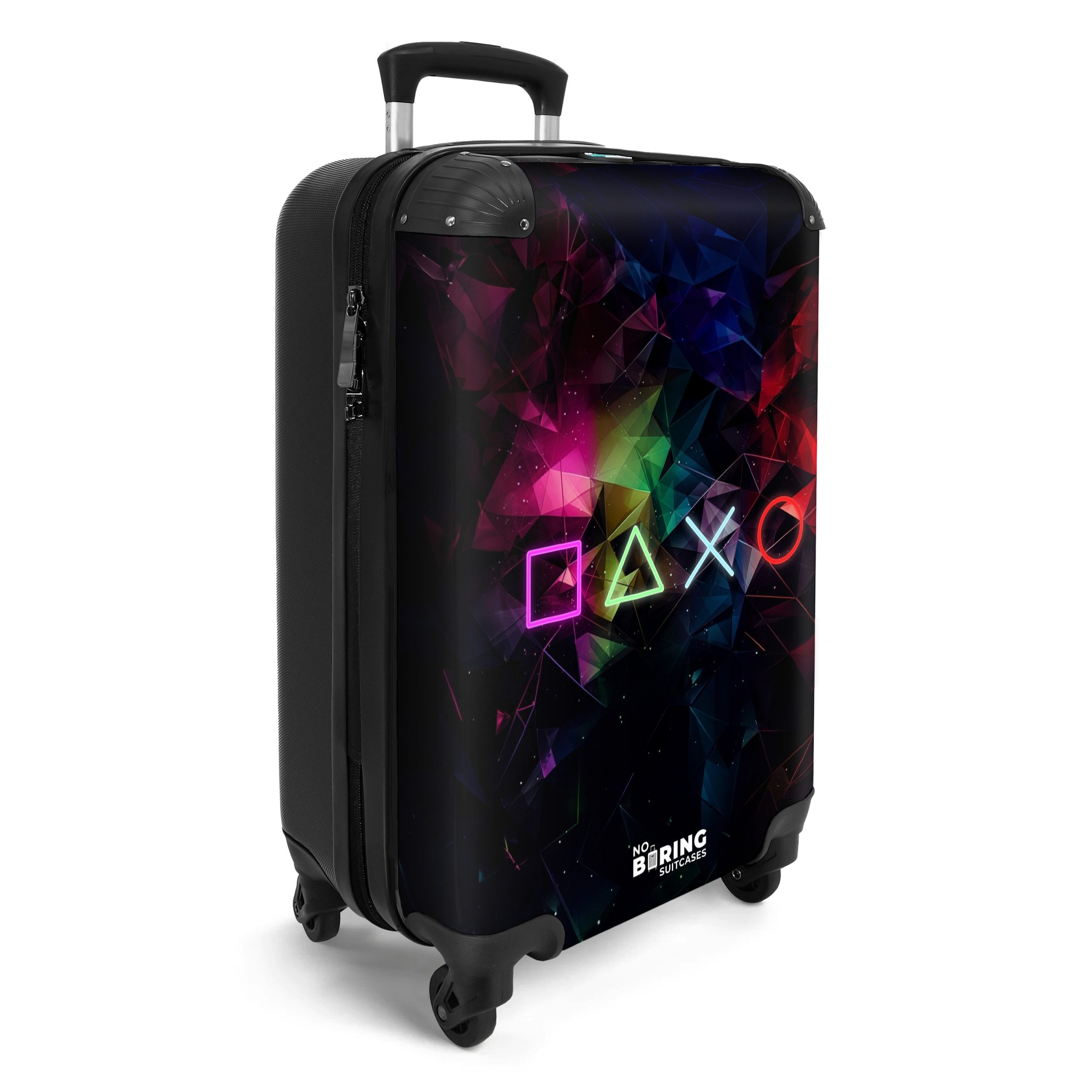 NoBoringSuitcases.com© Kinderkoffer Spiele - Neon 55x35x20cm, 4 Rollen, Kinder Koffer Klein, Trolley Handgepäck, Reisekoffer