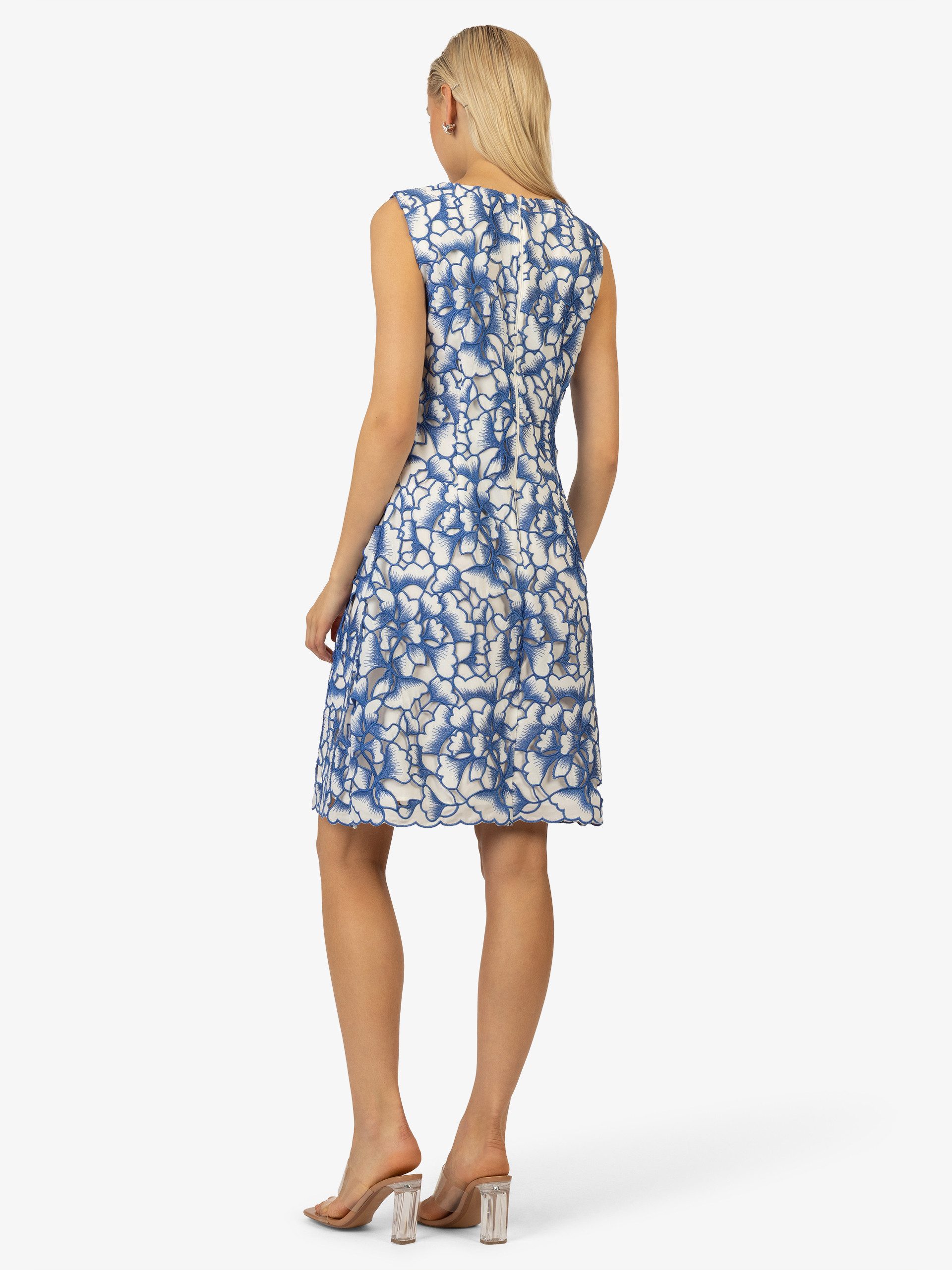 Kraimod Cocktailkleid mit floraler Spitze und Rundhals