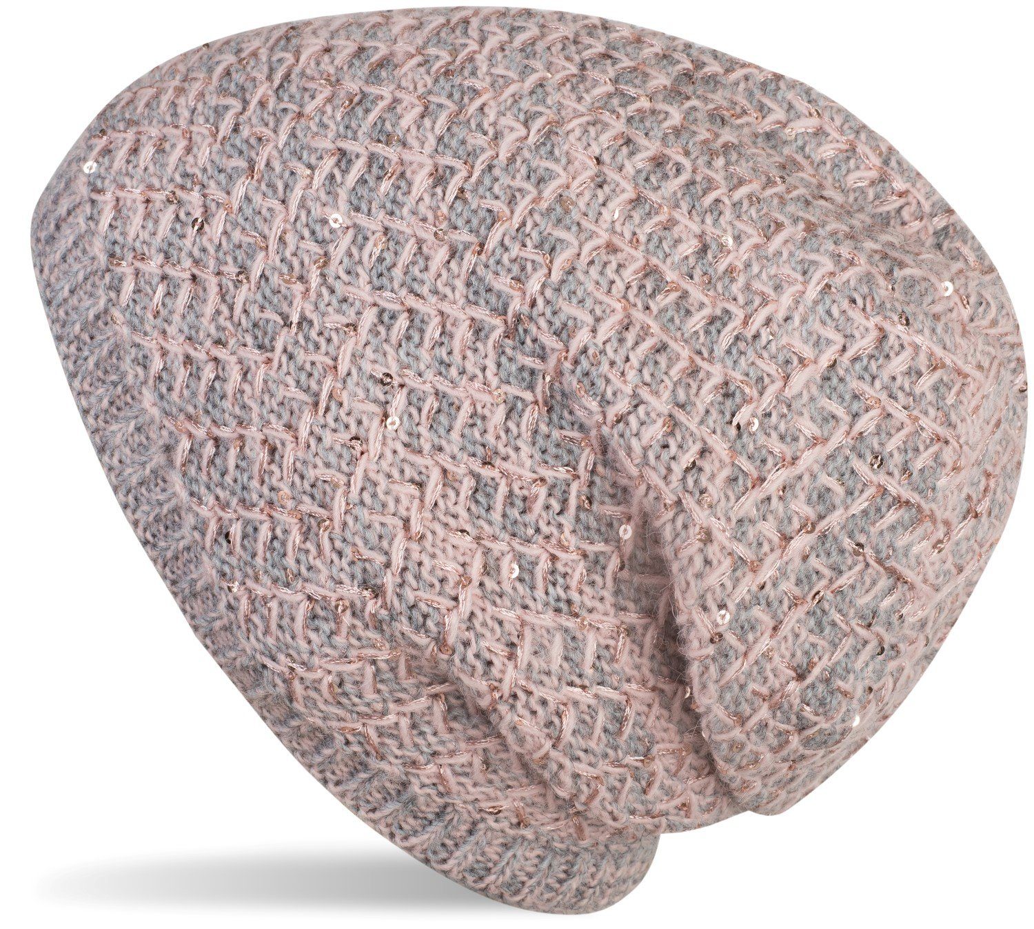 styleBREAKER Strickmütze Strick Beanie Mütze mit Pailletten (1-St)