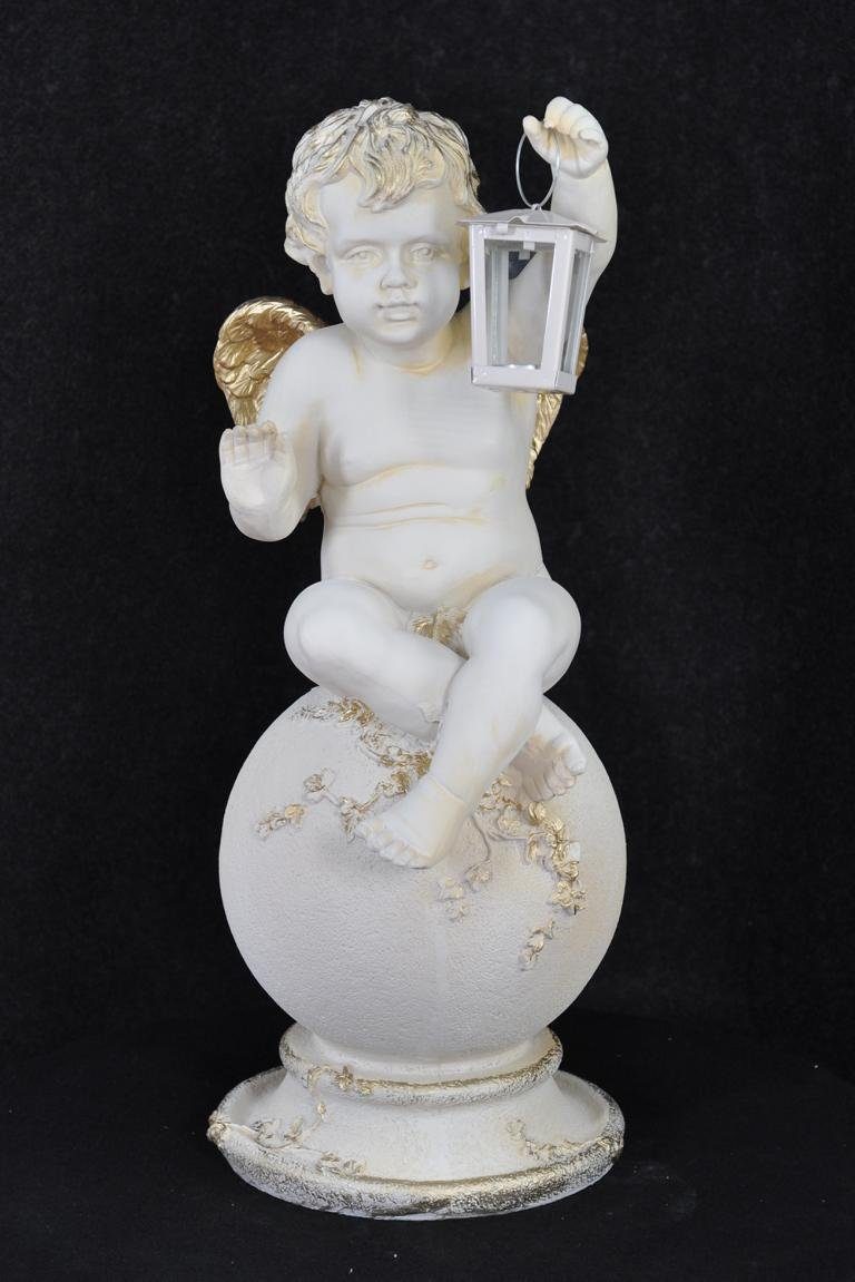 Skulptur Engel Skulptur einer Welt 69cm Laterne, weiß JVmoebel P0635 mit Figur