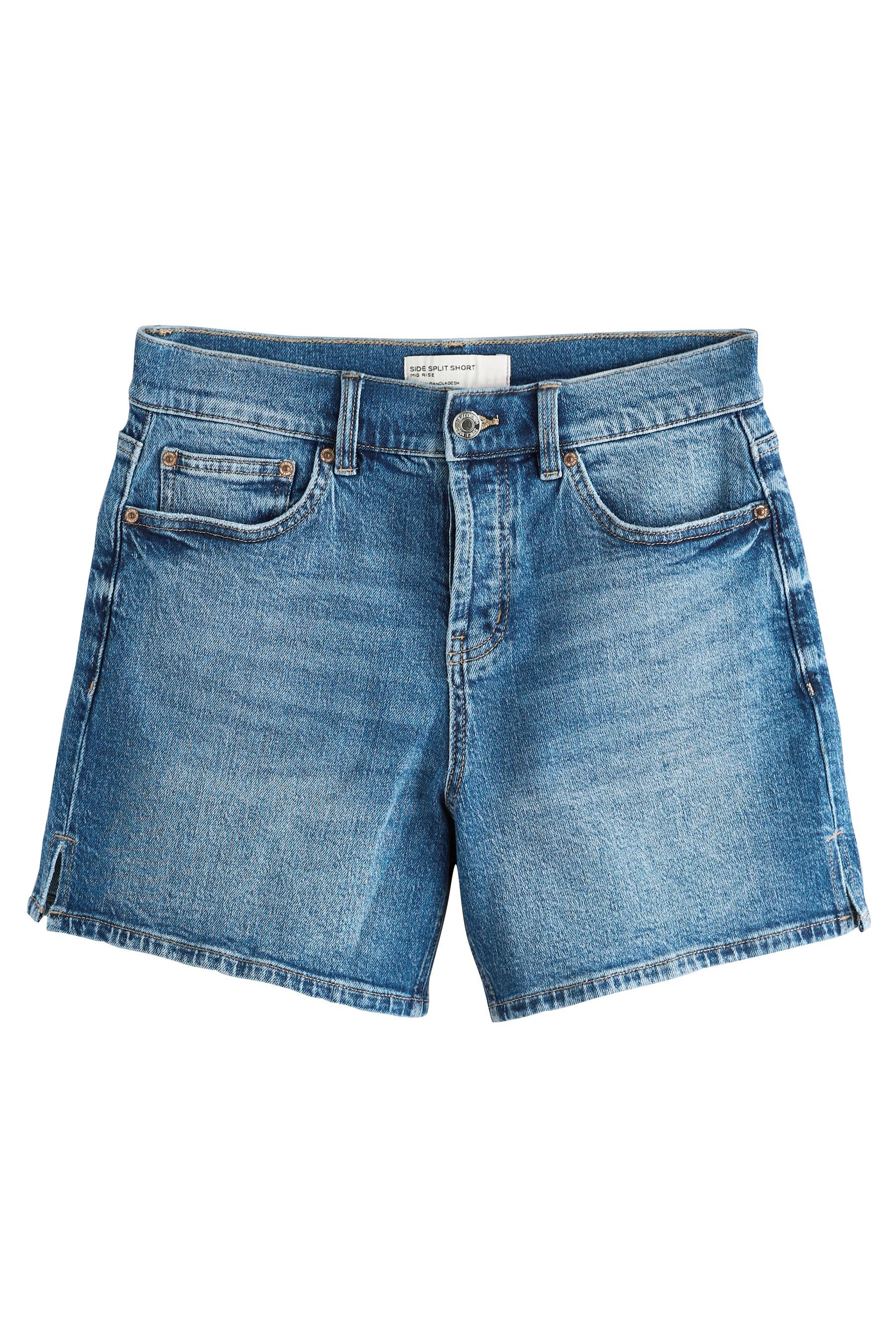Next Jeansshorts Hochbund-Denimshorts mit geschlitztem Saum (1-tlg)
