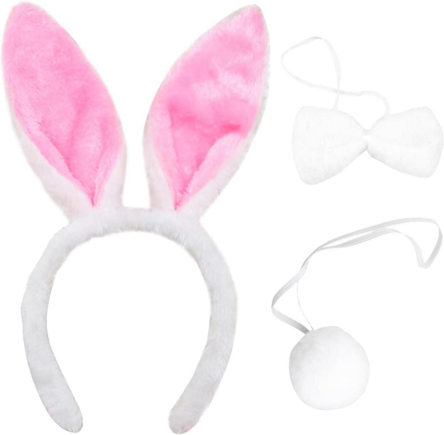 Haarreif 3 Stück Hasenohren Haarreif Plüsch Stirnband Bunny Ohren Set