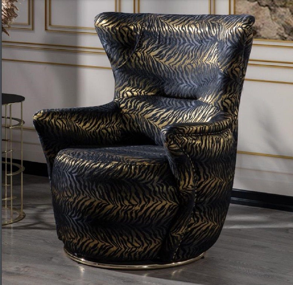 Sessel Textil Sessel Möbel Luxus Wohnzimmer Design Stuhl Design Lounge JVmoebel