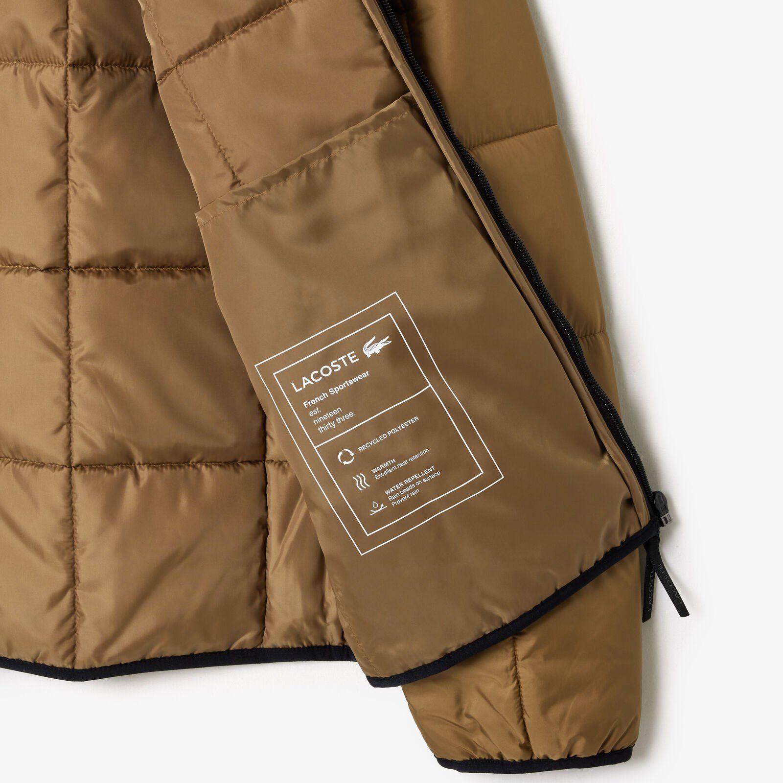 Lacoste Outdoorjacke wasserabweisende marron-six Jacke / Innenfächern noir mit praktischen QIN