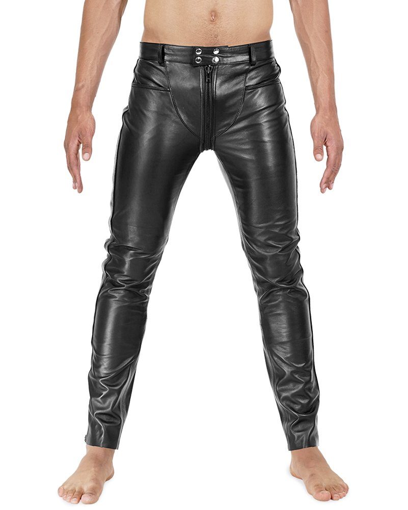 Lederhose Herren Lederhose Lederjeans mit durchgehendem günstig online kaufen