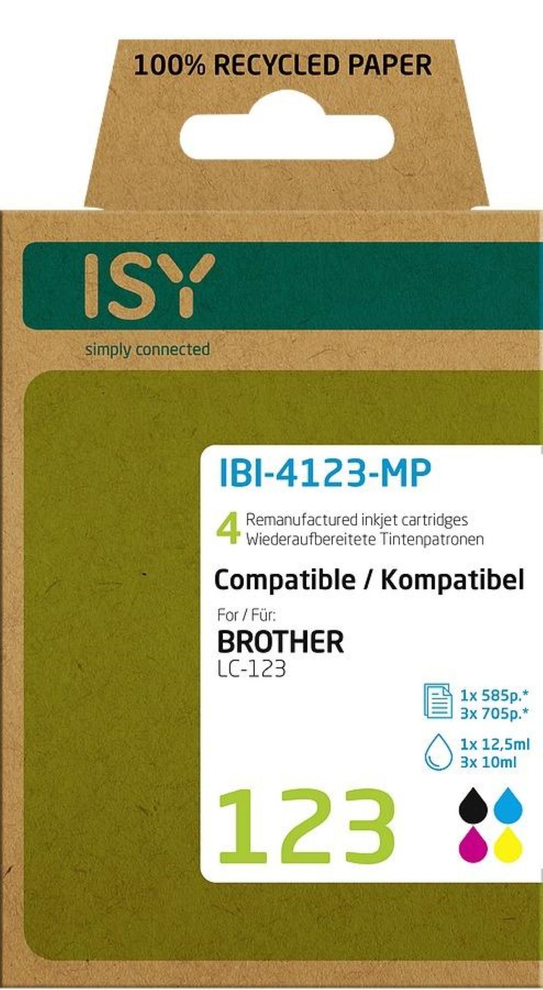 ISY Multipack 4 Brother LC123 (BK/C/M/Y) Nachfülltinte (x)