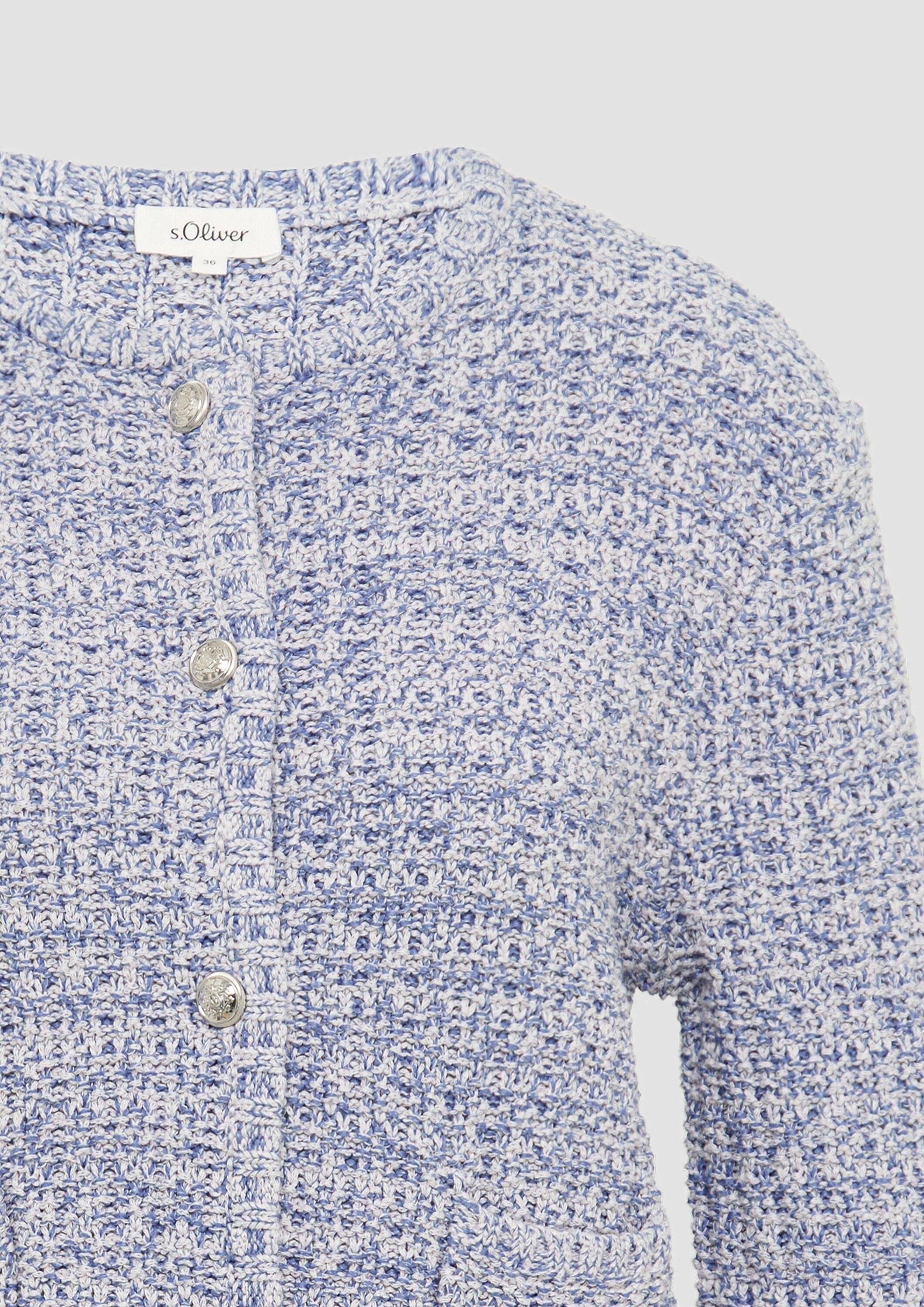 s.Oliver Cardigan Strickjacke Strukturierte Strickjacke in Melange-Optik