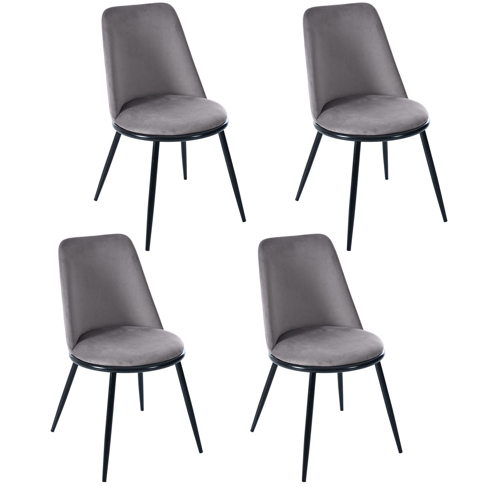 MODFU Esszimmerstuhl mit Rückenlehne, Metallbeine (Polsterstuhl, günstig online kaufen