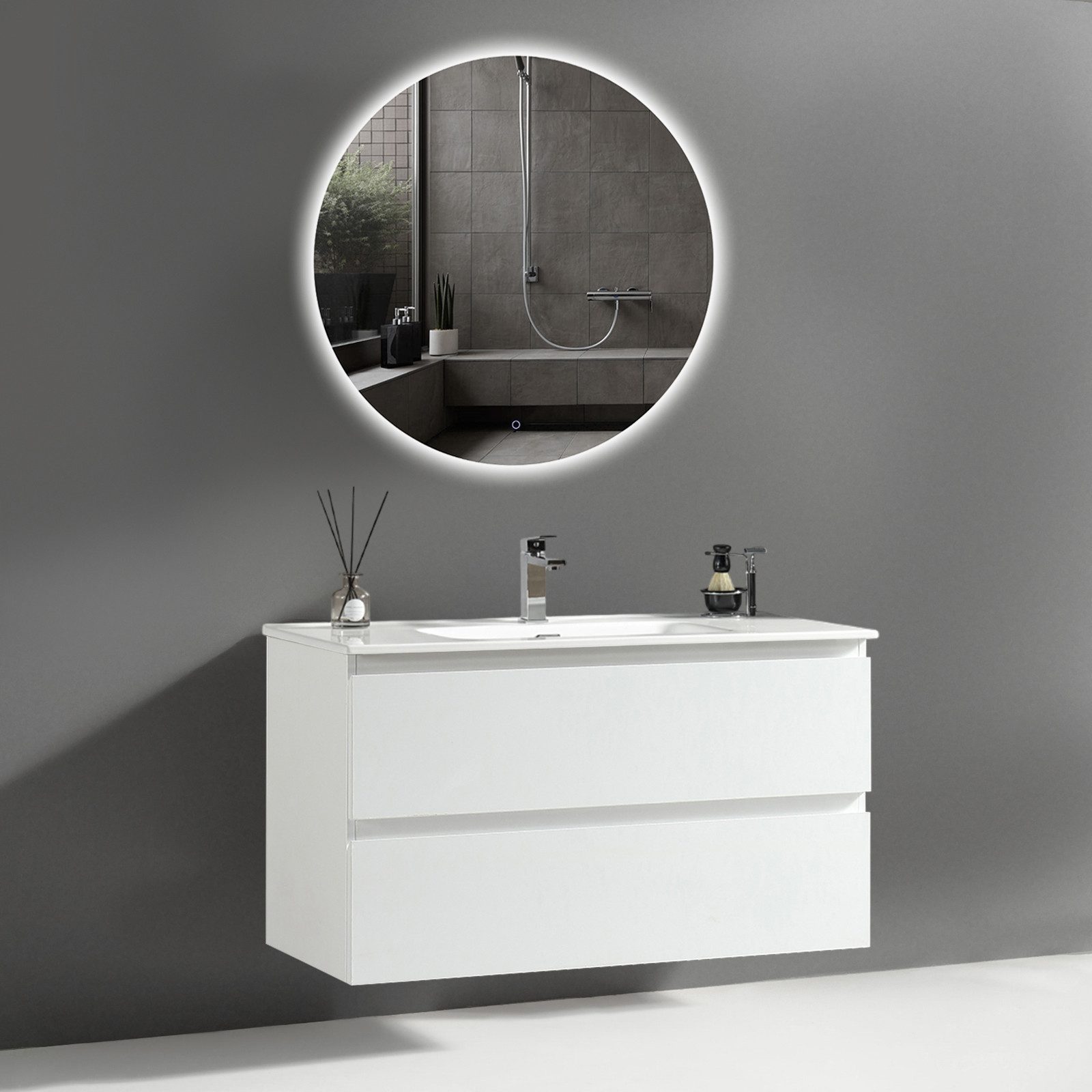 Alpenberger Badmöbel-Set Badezimmermöbel Badezimmer Schrank - günstig online kaufen