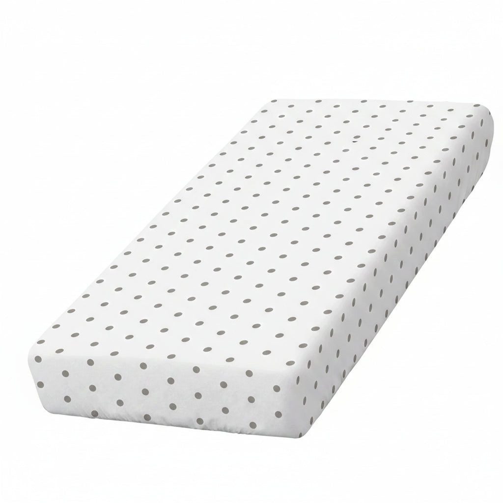 Moyo Spannbettlaken Kinder-Spannbettlaken 140x70 cm – „Graue Tupfen“, Rundumgummi für sicheren Sitz