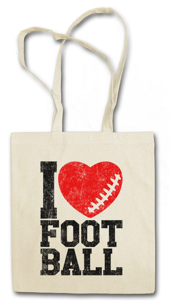 Urban Backwoods Beuteltasche I Love Football II Stofftasche American US USA Hearts Heart Herz Love (1-tlg), Addicted Addiction Ball Foot