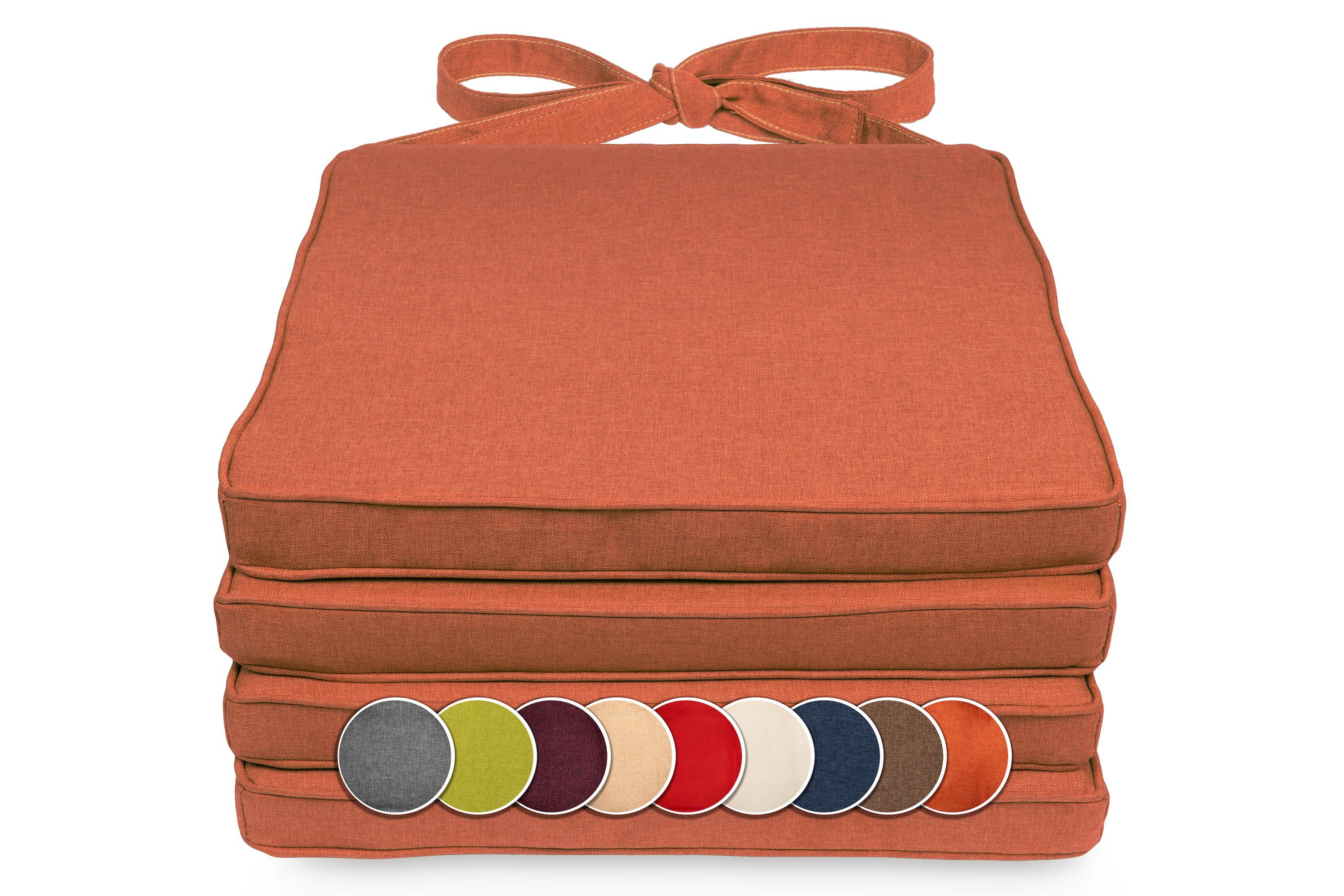 sunnypillow Stuhlkissen 4er Set Stuhlkissen x 45 40 x 5cm Orange