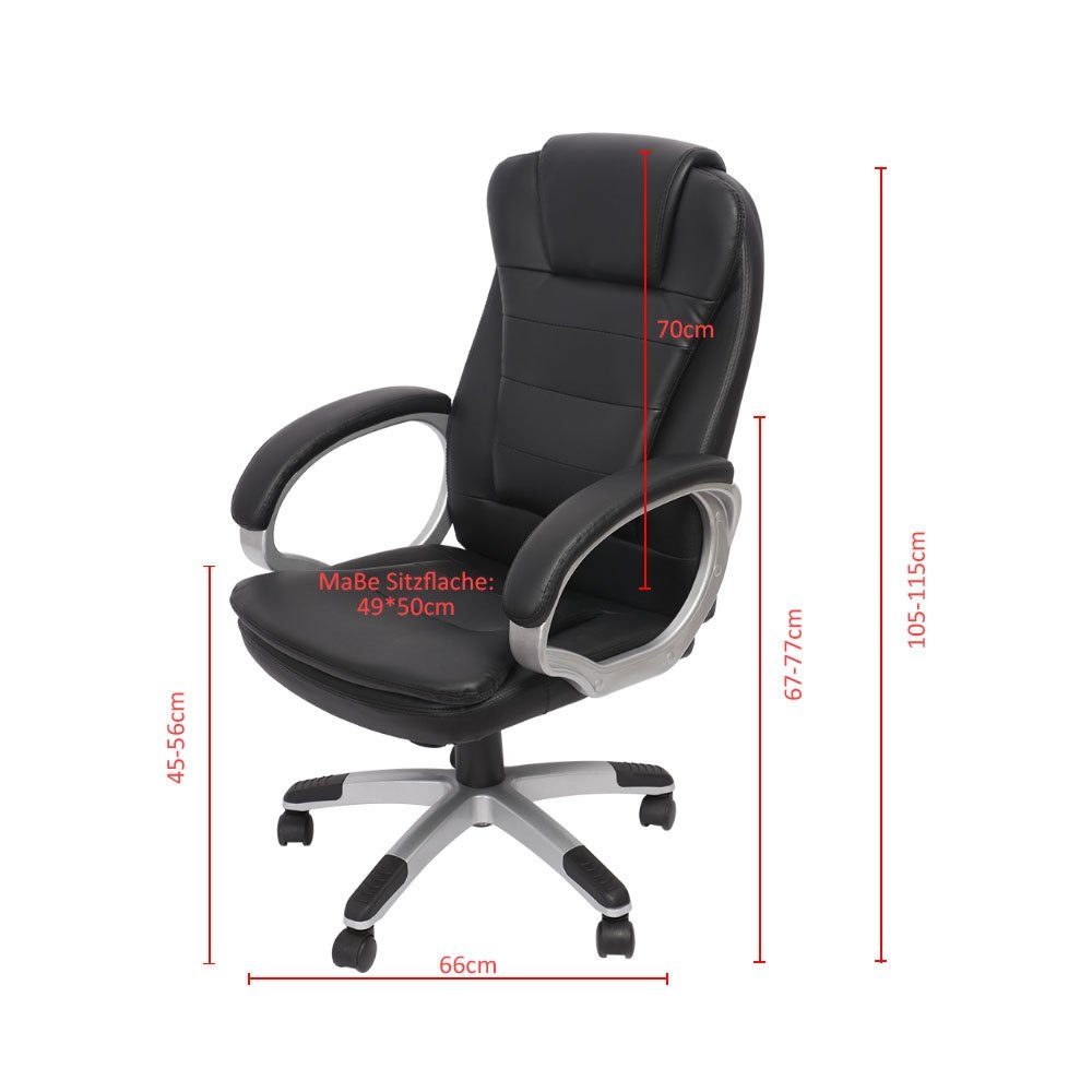 Bürostuhl mit Gaming schwarz Rückenlehne Stuhl Schwarz Schreibtischstuhl 120 (Stück), Chefsessel | Mucola Drehstuhl KG Schreibtischstuhl integrierter Kopfstütze