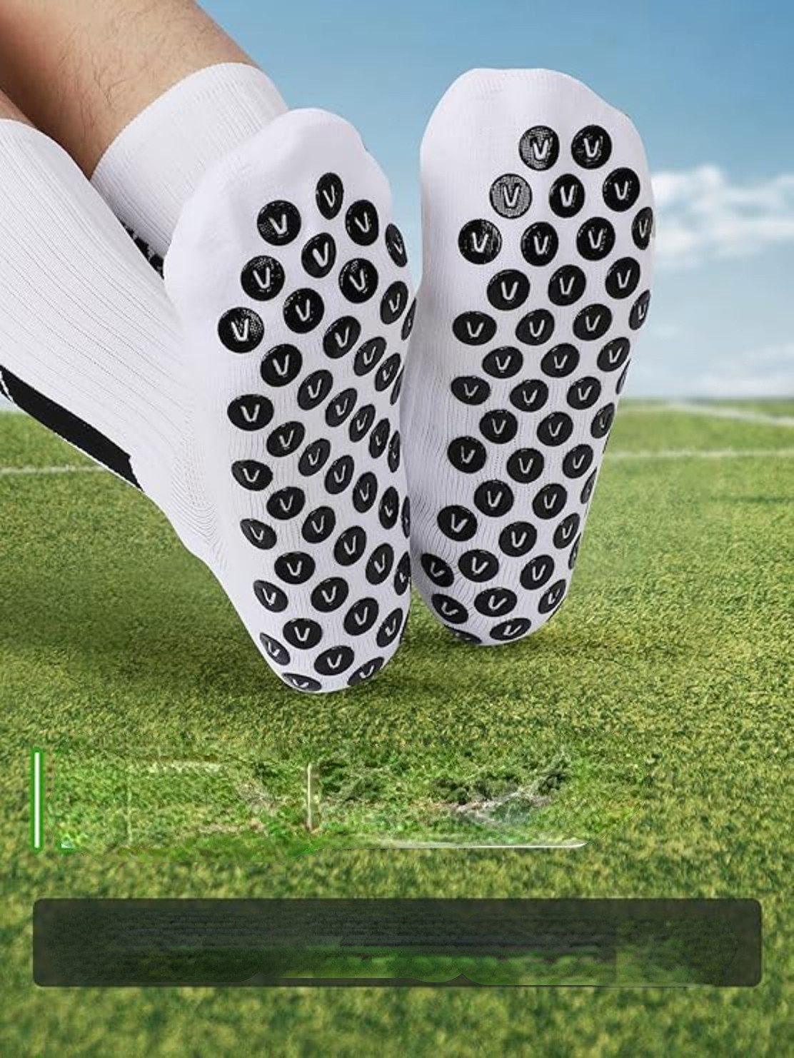 Blusmart Fußball Stutzenstrümpfe Unisex 5er-Pack Fußballsocken (Anti-Rutsch-Design, Allgemeines Verhältnis 38-46 Yards) Geeignet für diverse Outdoorsportarten wie Fußball und Laufen