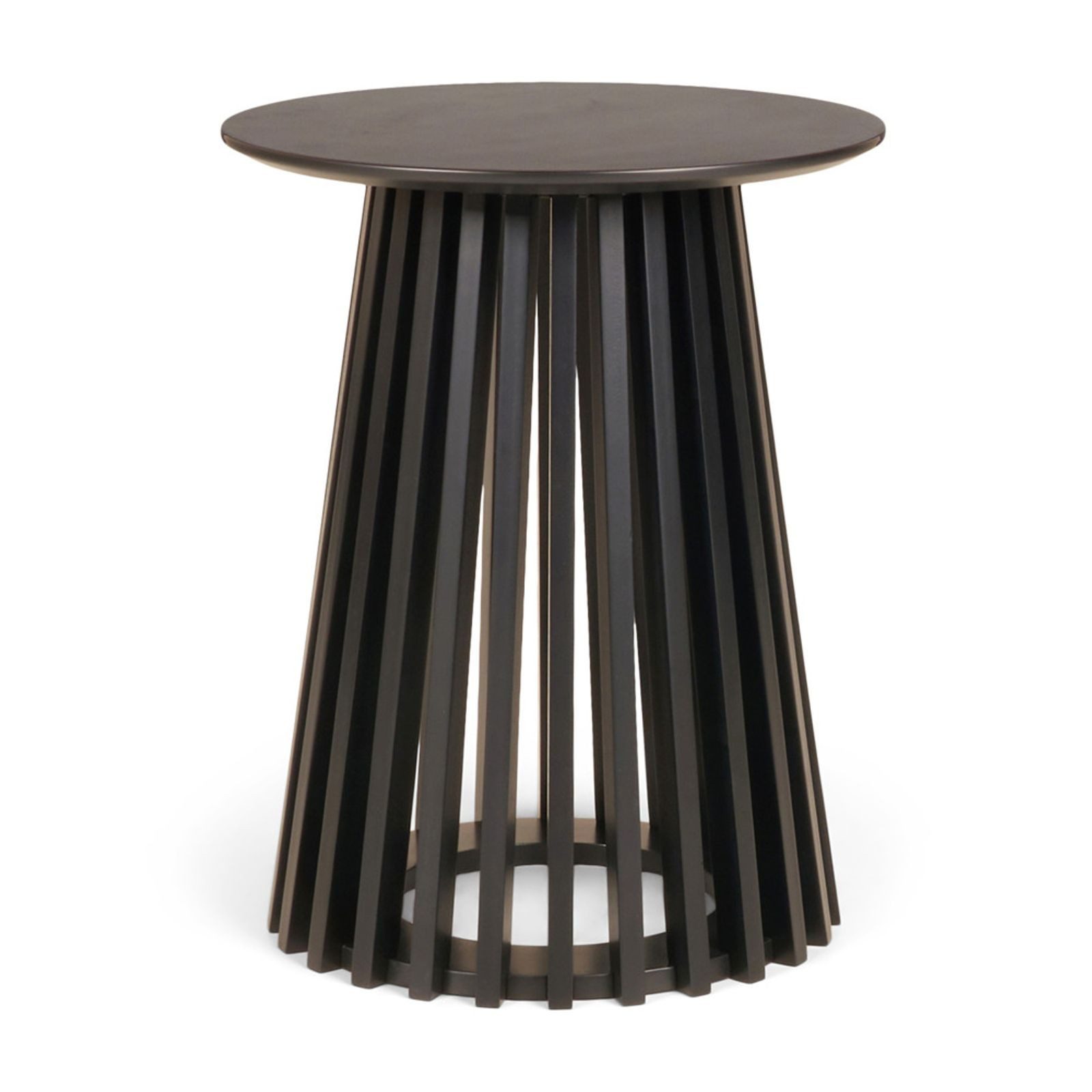 BURI Gartentisch Beistelltisch 50x40cm rund schwarz Couchtisch kleiner runder Tisch