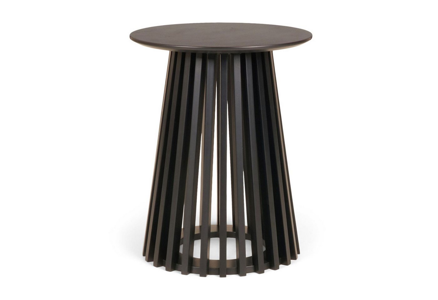 BURI Gartentisch Beistelltisch 50x40cm rund schwarz Couchtisch kleiner runder Tisch