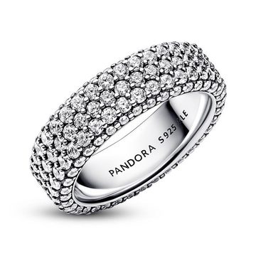 Pandora Fingerring Dreireihiger Pavé Ring von PANDORA aus Sterlingsilber mit Zirkonia